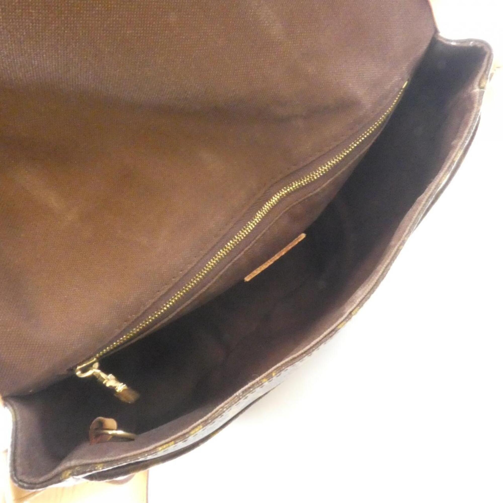 Louis Vuitton Marron Coated Canvas Shoulder Bag (Pre-Owned)
