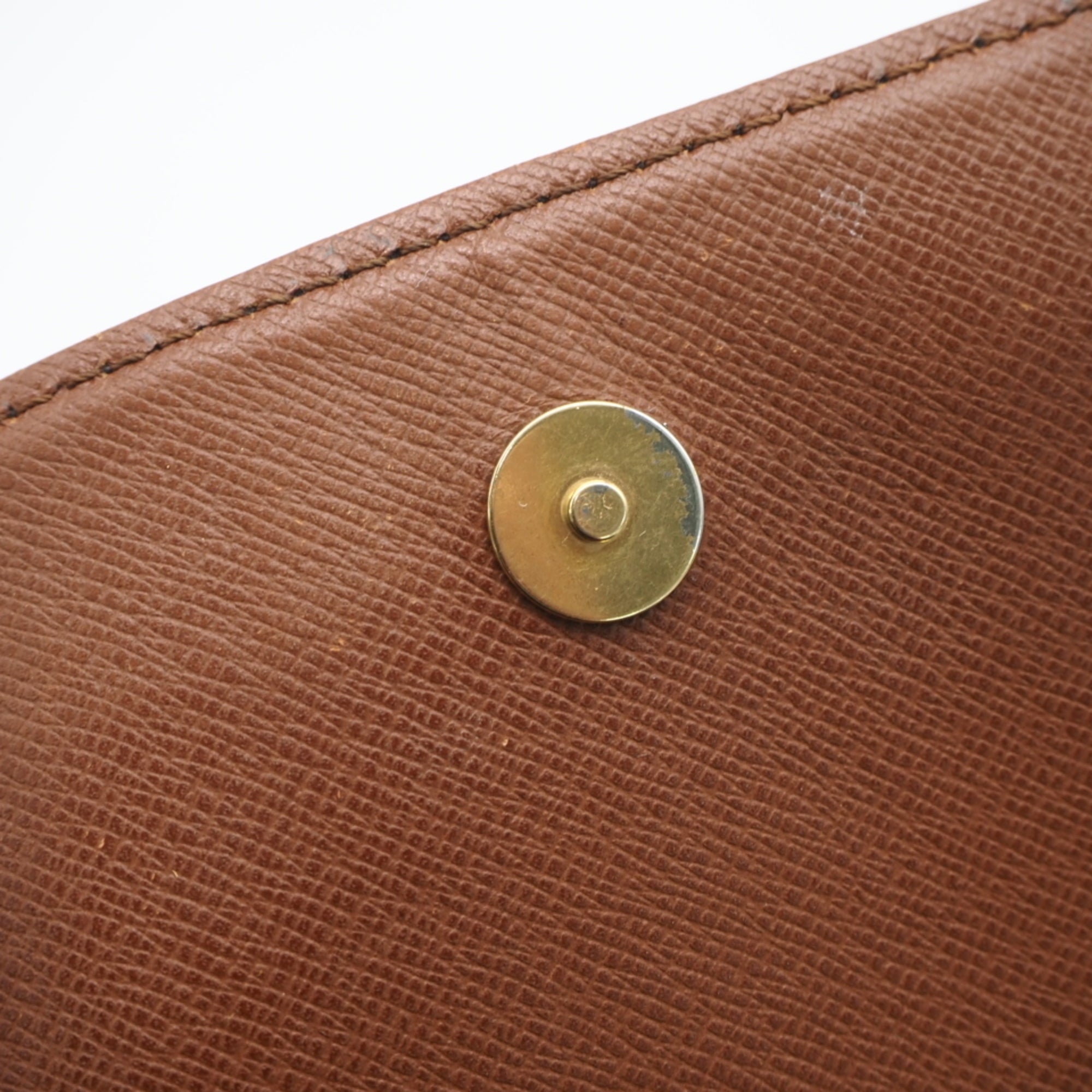Louis Vuitton Monogram Beige Brown Coated Canvas Leather Shoulder Bag (Pre-Owned)