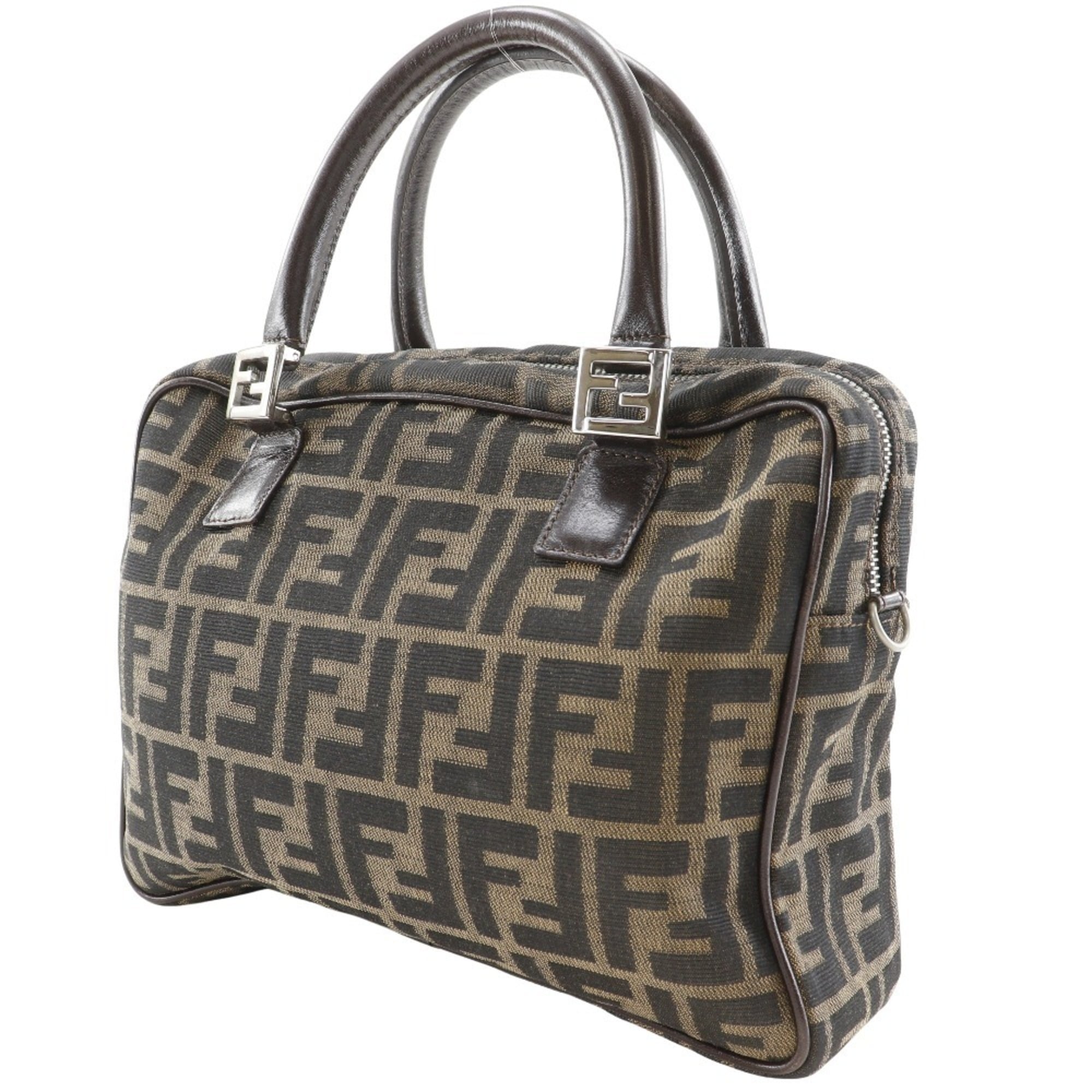 Fendi Brown Nylon Canvas Handbag (Pre-Owned)