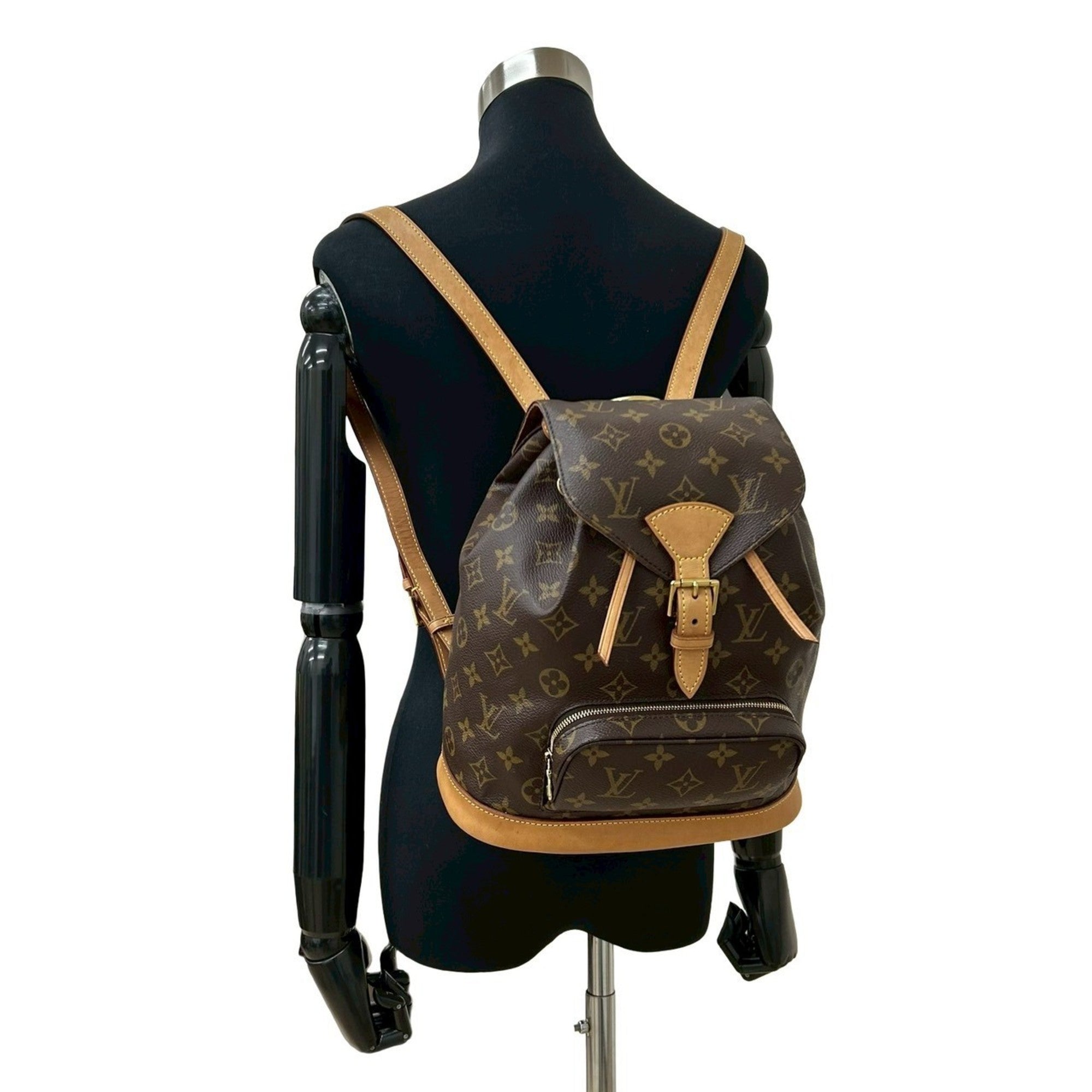 Louis Vuitton Brown Leather Pvc Backpack (Pre-Owned)