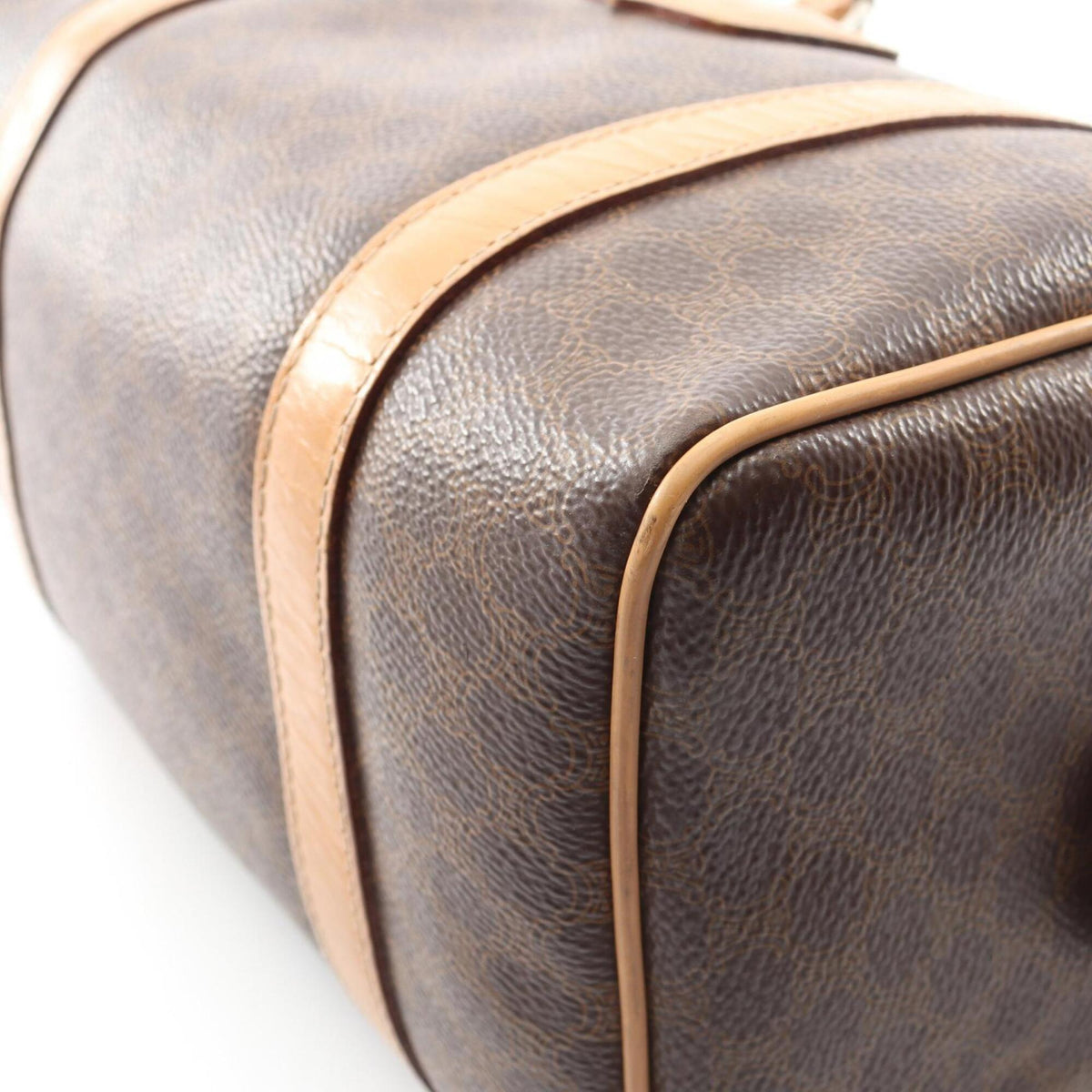 Celine Brown Coated Canvas Leather Handbag Tote Bag (Pre-Owned)