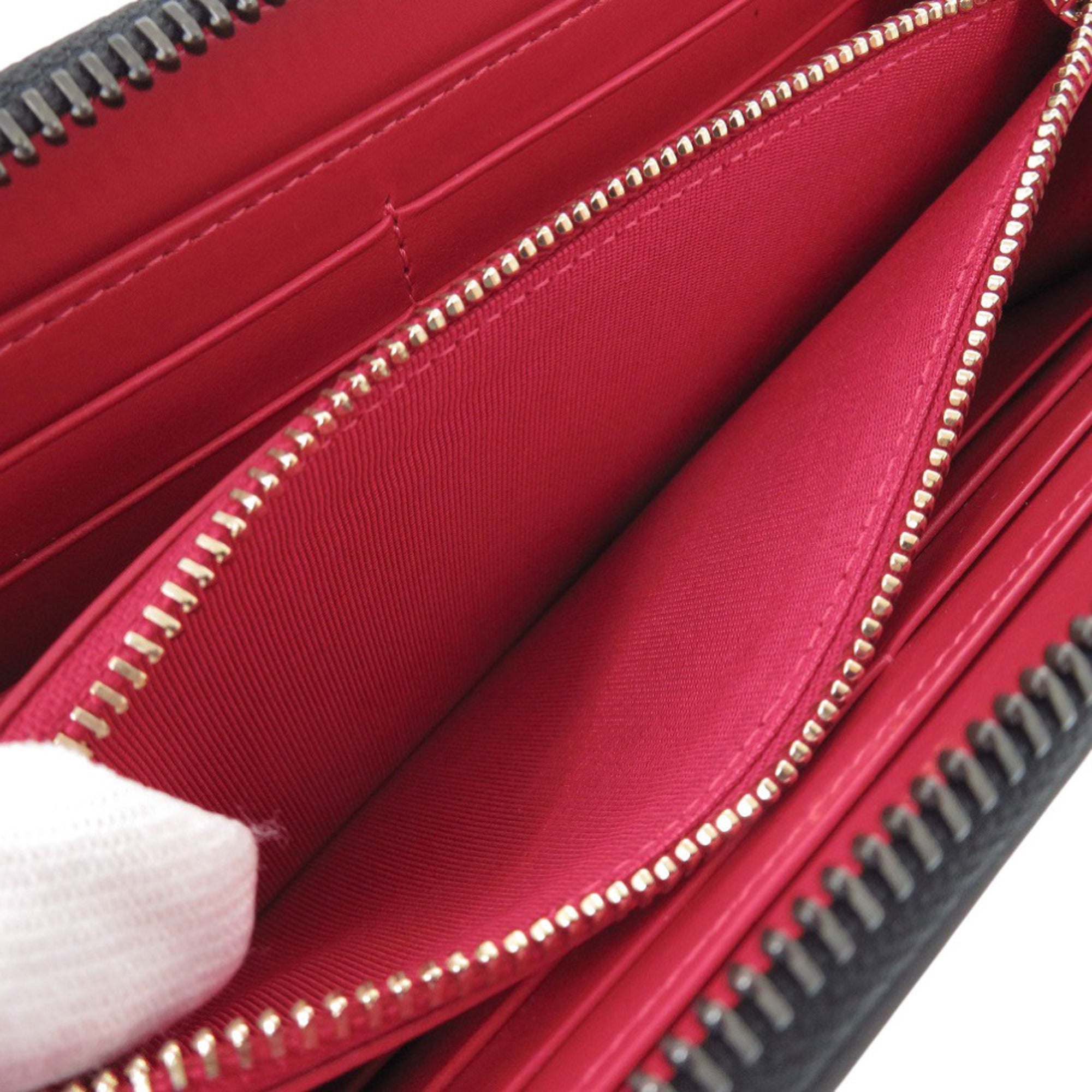 Christian Louboutin Pink Yellow Pvc Leather Long Wallet (Bi-Fold) (Pre-Owned)
