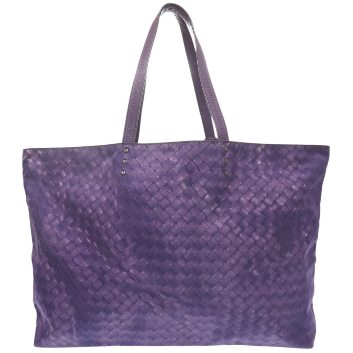 Bottega Veneta Purple Nylon Leather Tote Bag (Pre-Owned)