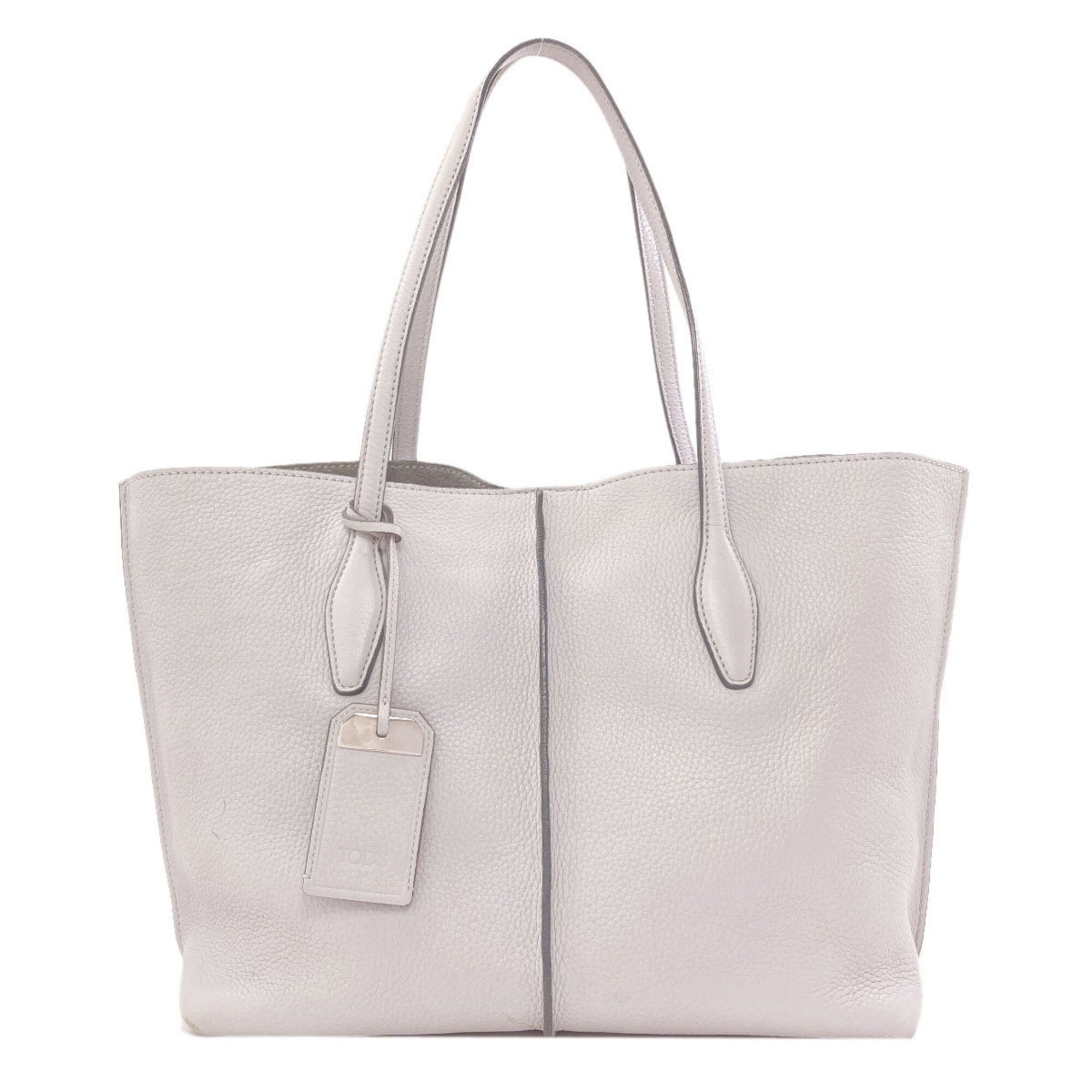 Tod's Gray Leather Tote Bag (Pre-Owned)