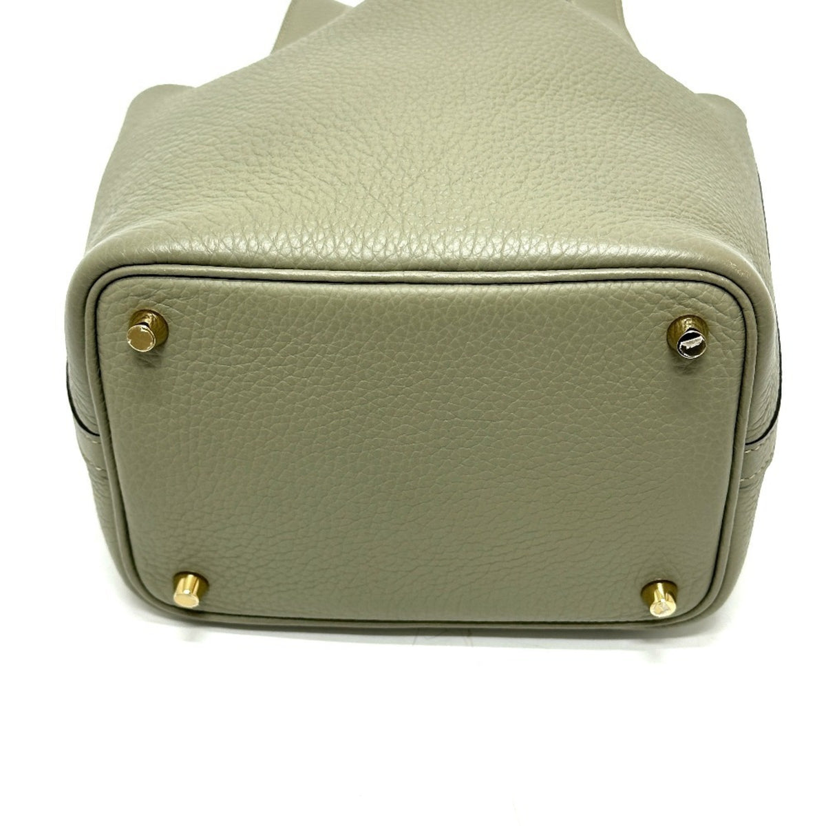 Hermes Picotin Gray Taurillon Clemence Leather Handbag (Pre-Owned)
