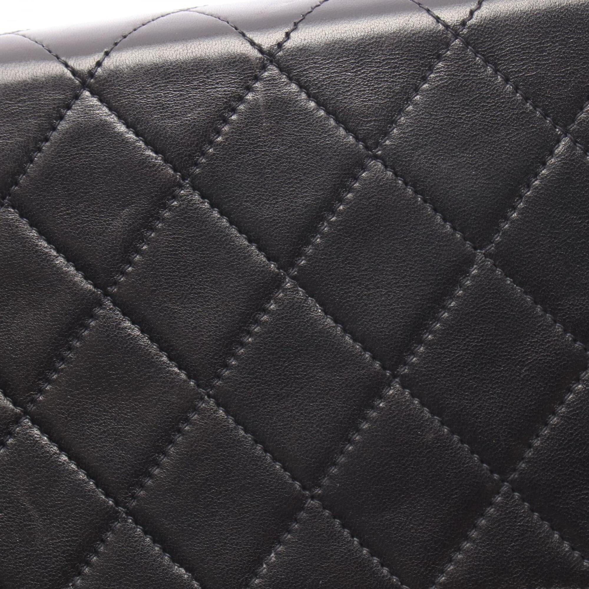 Chanel Matelasse Black Leather Handbag Shoulder Bag (Pre-Owned)