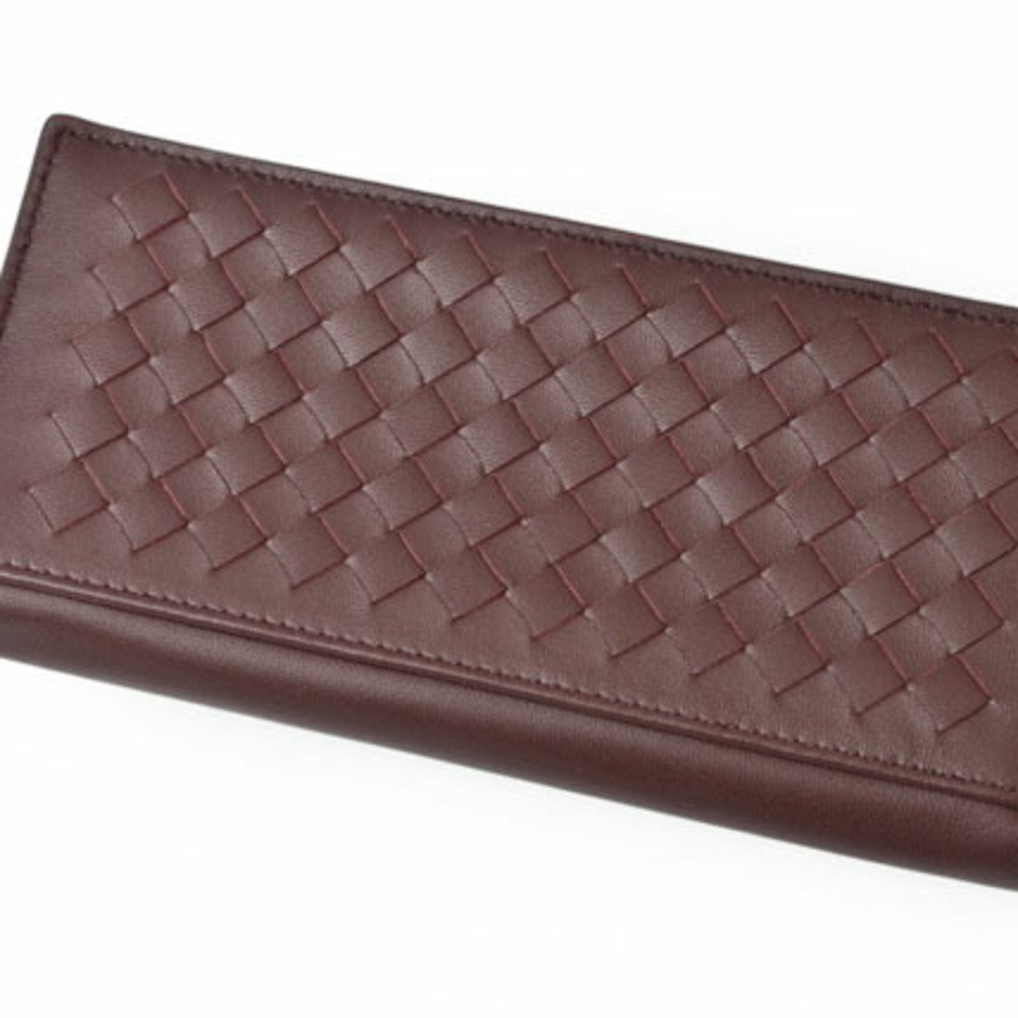 Bottega Veneta Bordeaux Intrecciato Long Wallet (Bi-Fold) (Pre-Owned)