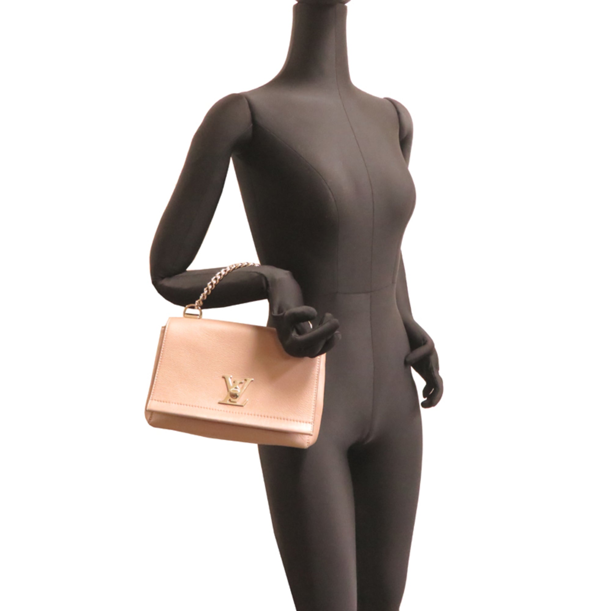 Louis Vuitton Pink Beige Leather Handbag (Pre-Owned)