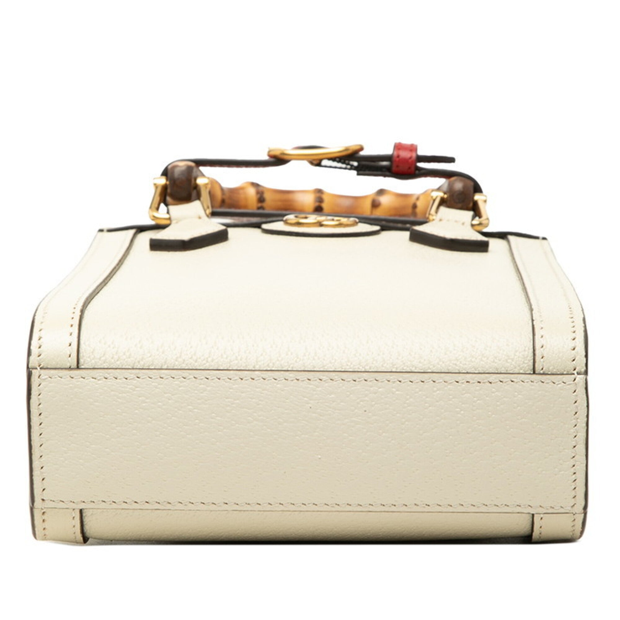 Gucci Ivory White Leather Handbag Shoulder Bag Tote Bag (Pre-Owned)