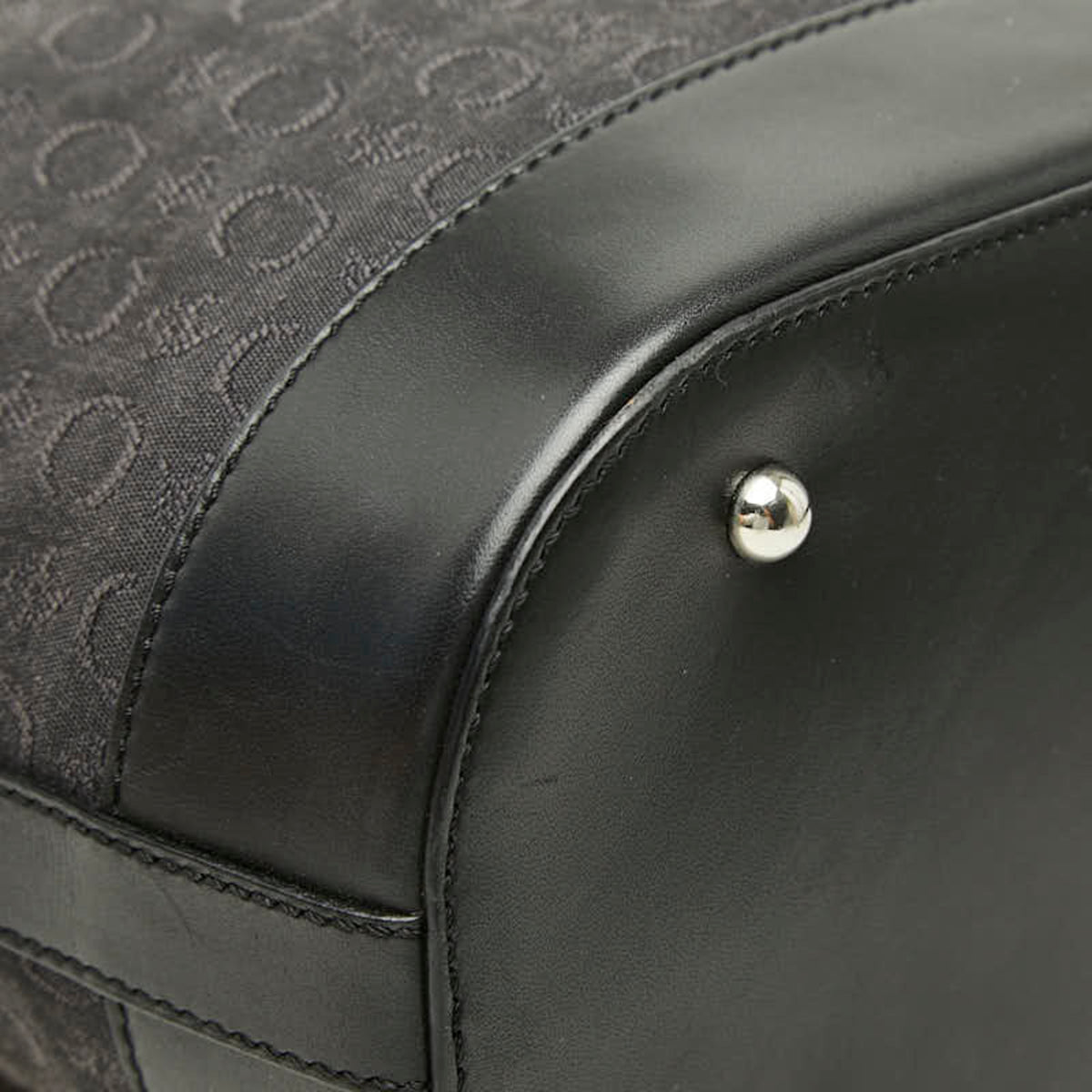 Celine Black Canvas Leather Shoulder Bag Tote Bag (Pre-Owned)