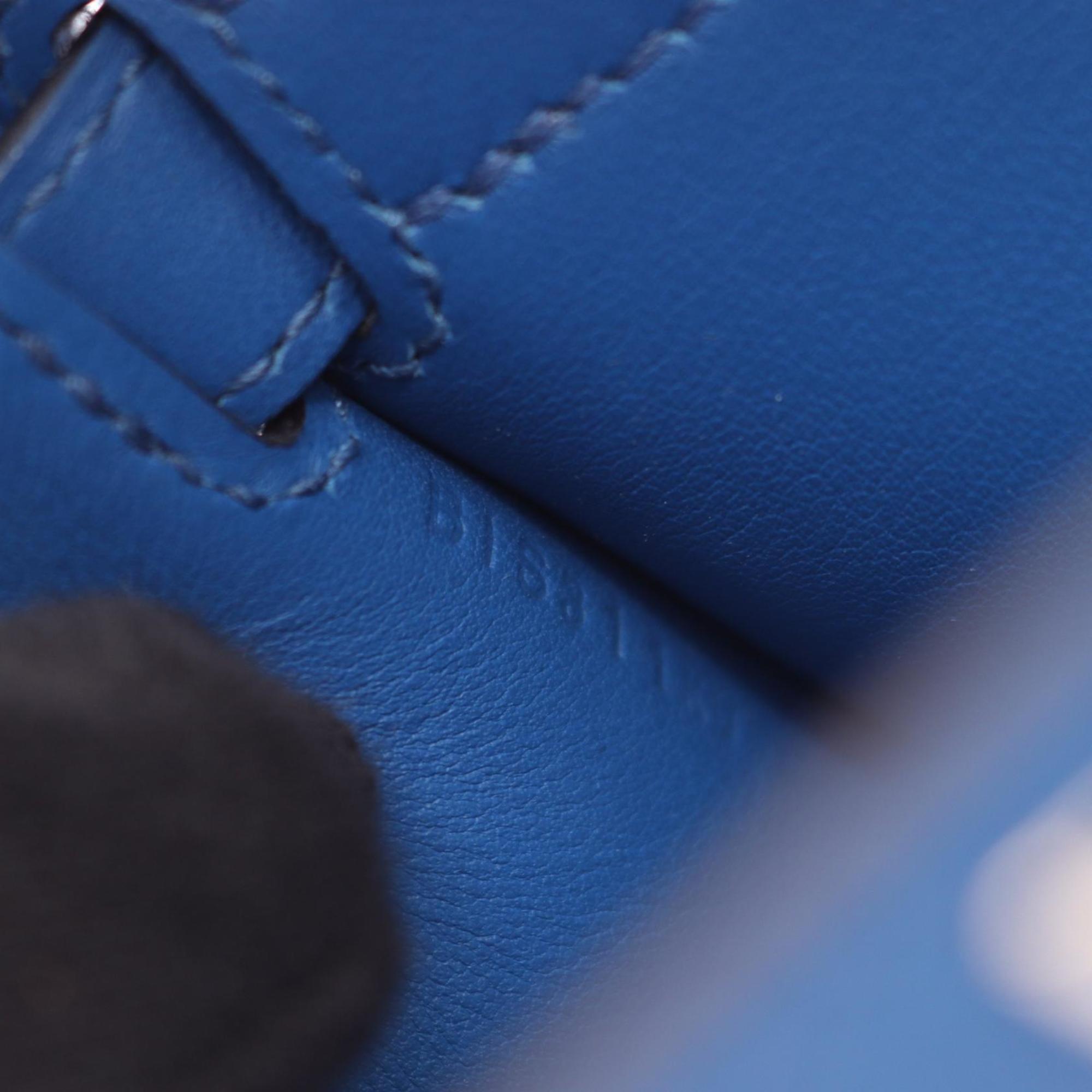 Hermes Blue Swift Leather Handbag Shoulder Bag (Pre-Owned)