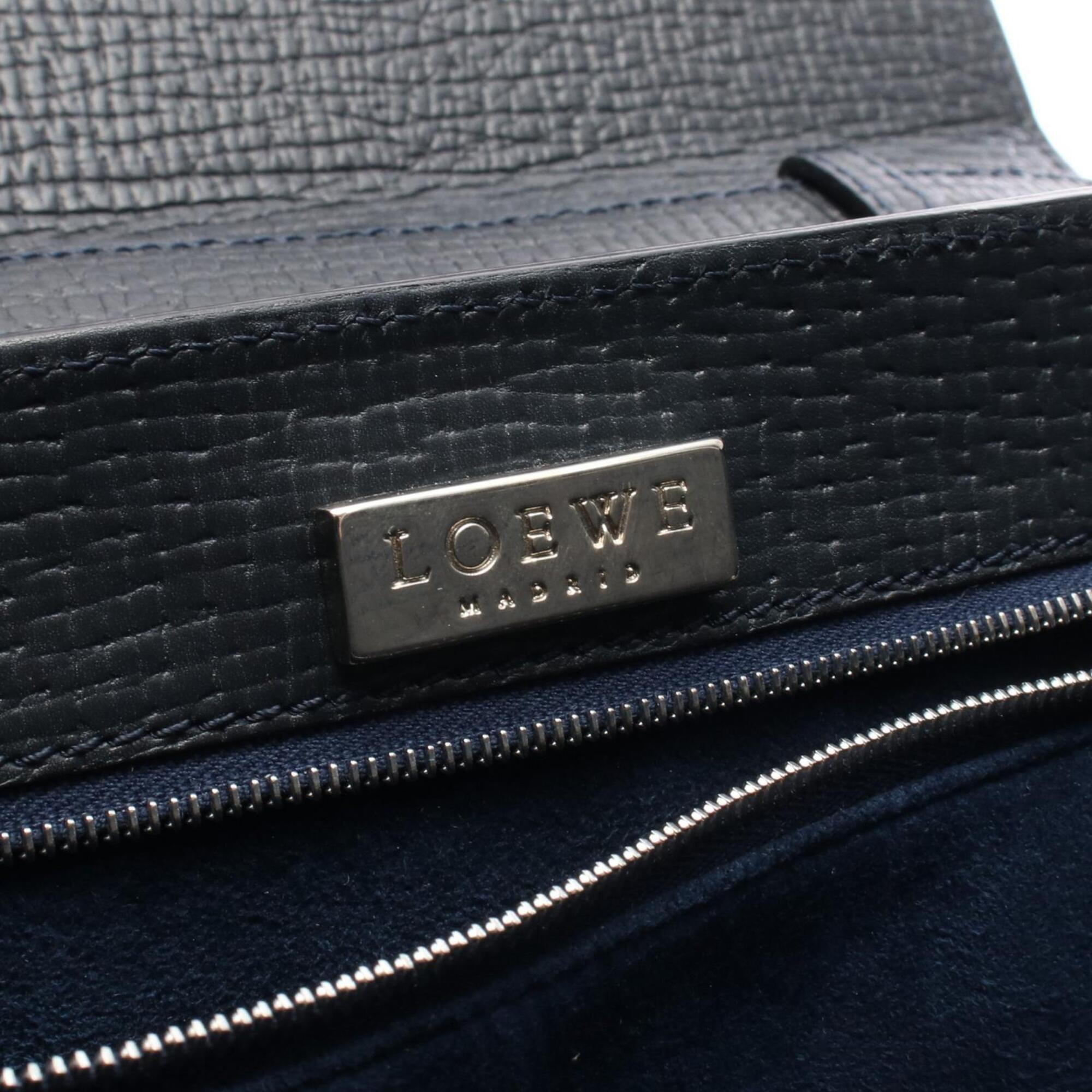 Loewe Navy Leather Handbag (Pre-Owned)