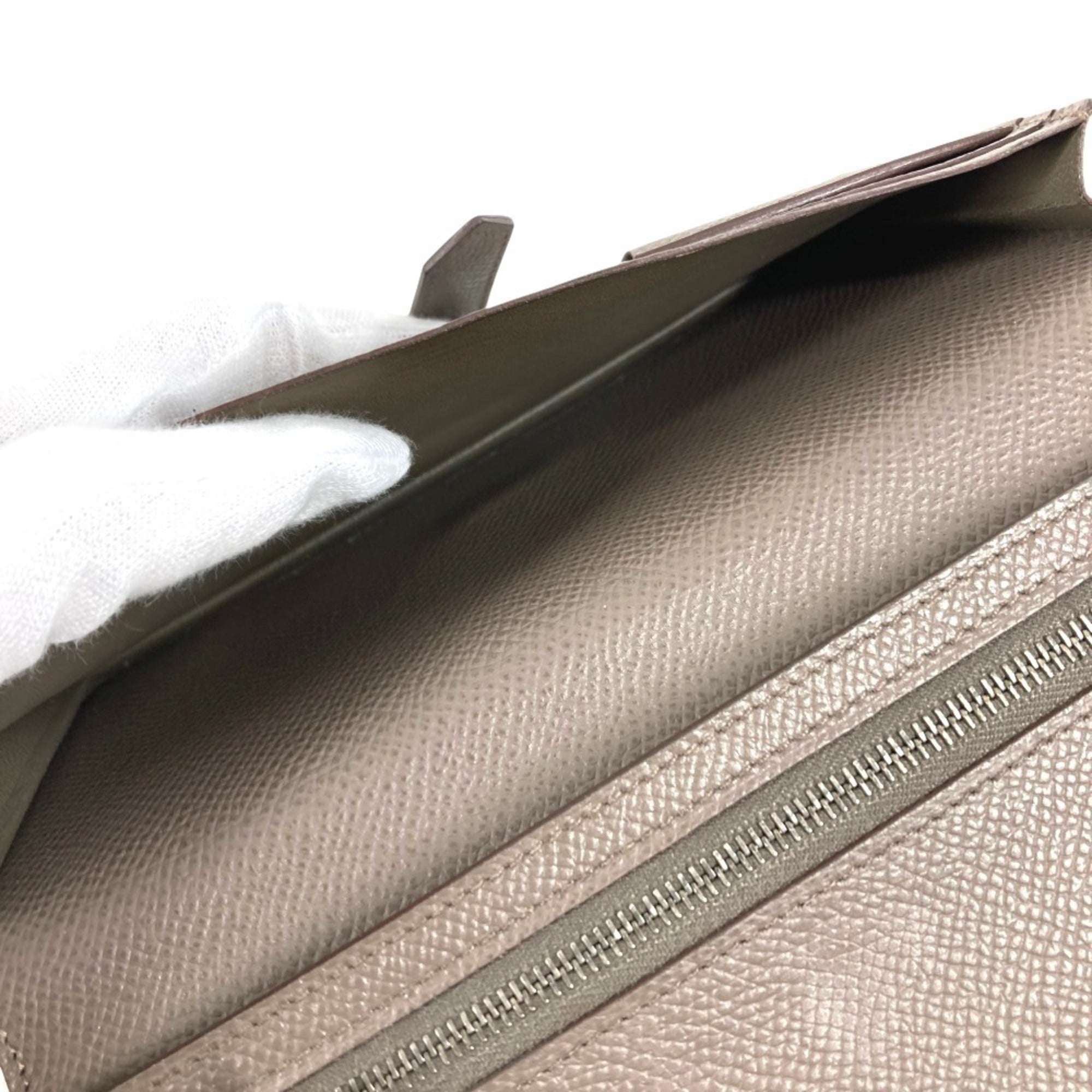 Hermes Gray Epsom Leather Long Wallet (Bi-Fold) (Pre-Owned)