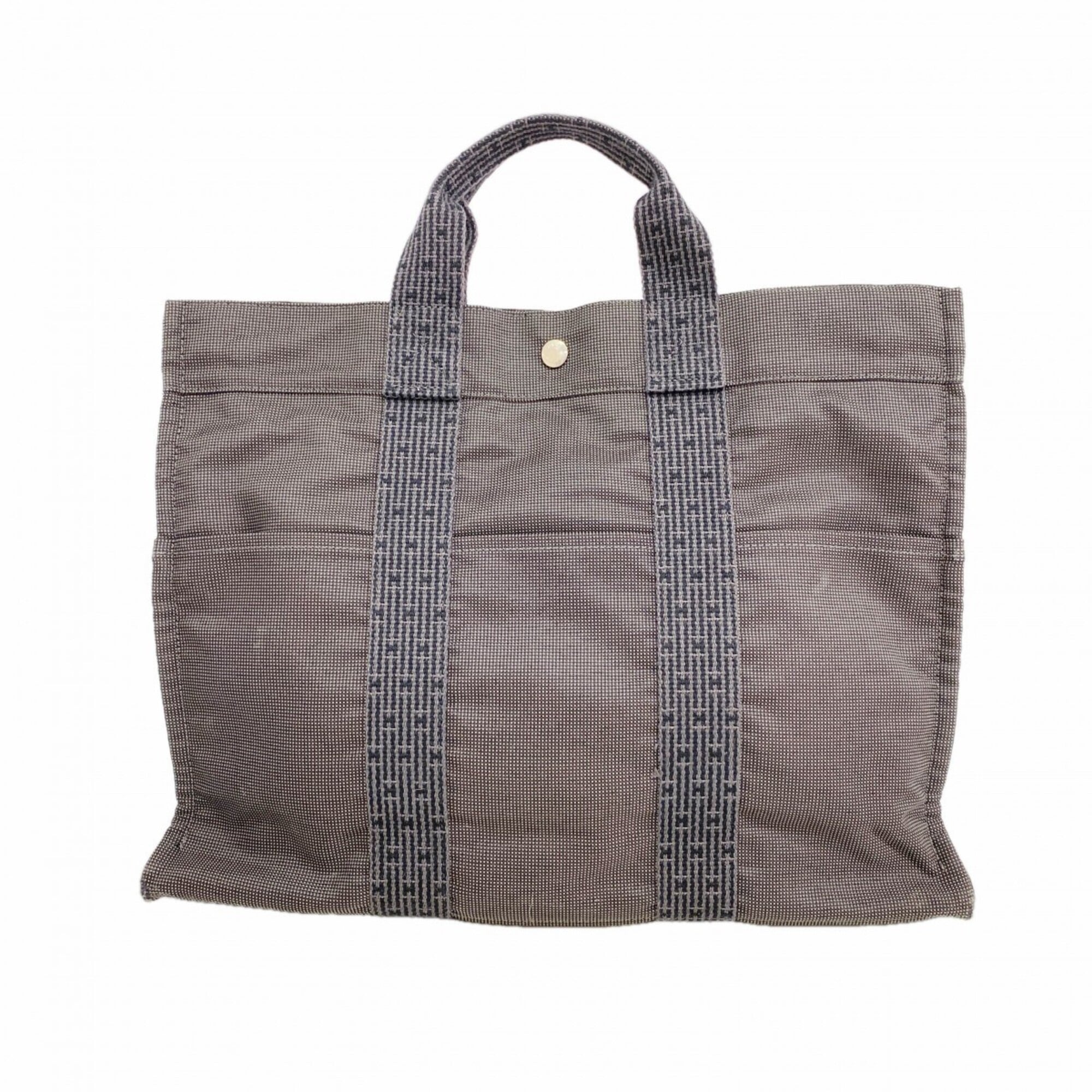 Hermes Gray Canvas Tote Bag (Pre-Owned)