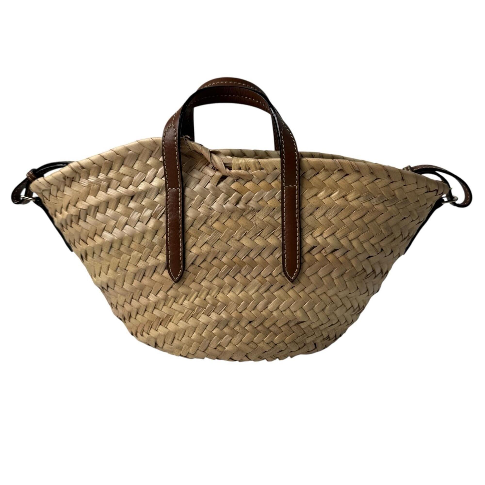 Jimmy Choo Beige Brown Raffia Handbag Shoulder Bag (Pre-Owned)