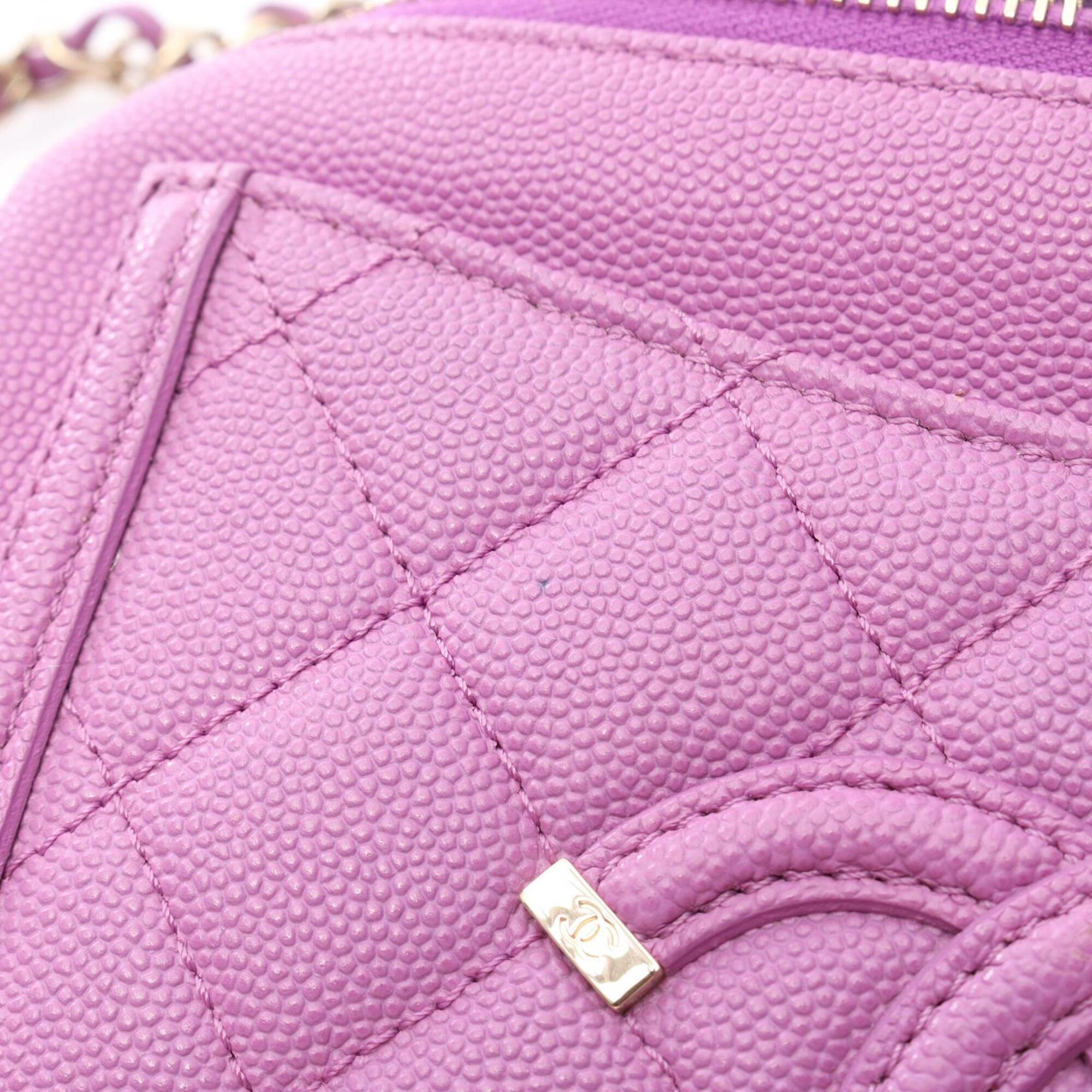 Chanel Purple Grained Calfskin Fanny Pack Handbag (Pre-Owned)