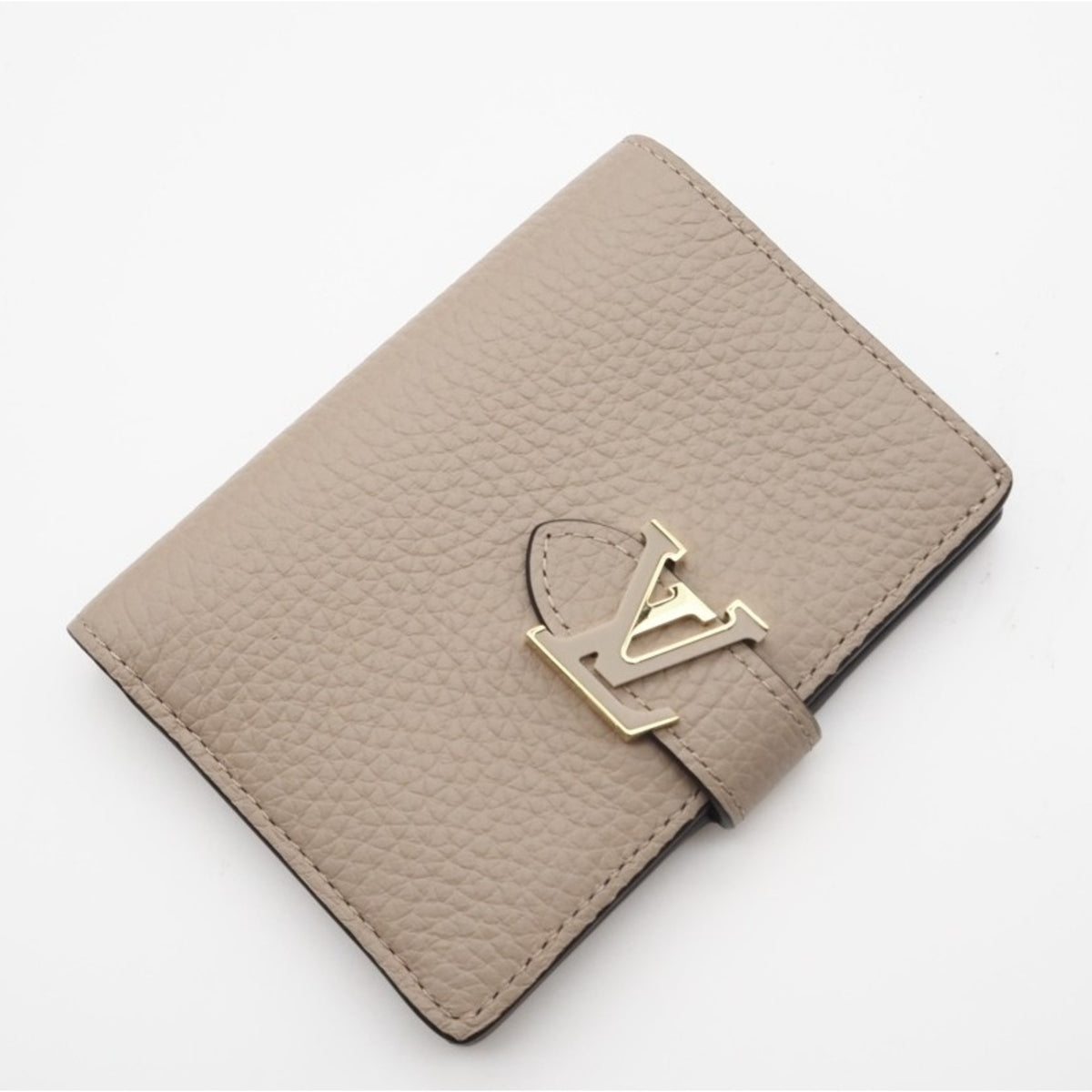 Louis Vuitton Taurillon Beige Blue Leather Wallet (Bi-Fold) (Pre-Owned)