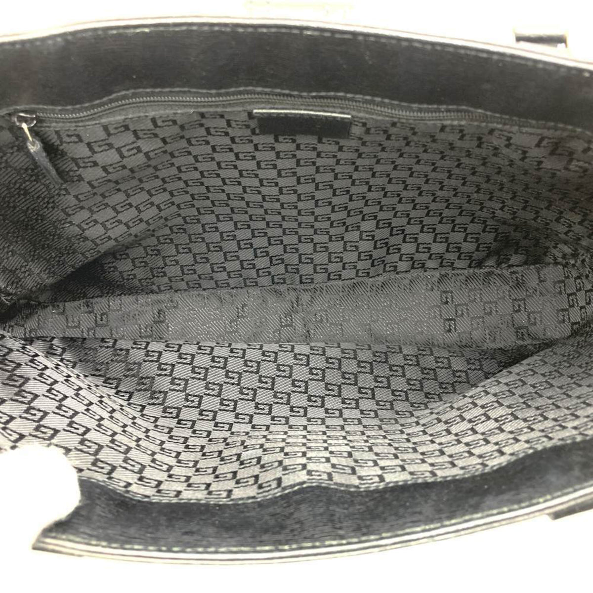 Gucci Black Canvas Leather Tote Bag (Pre-Owned)