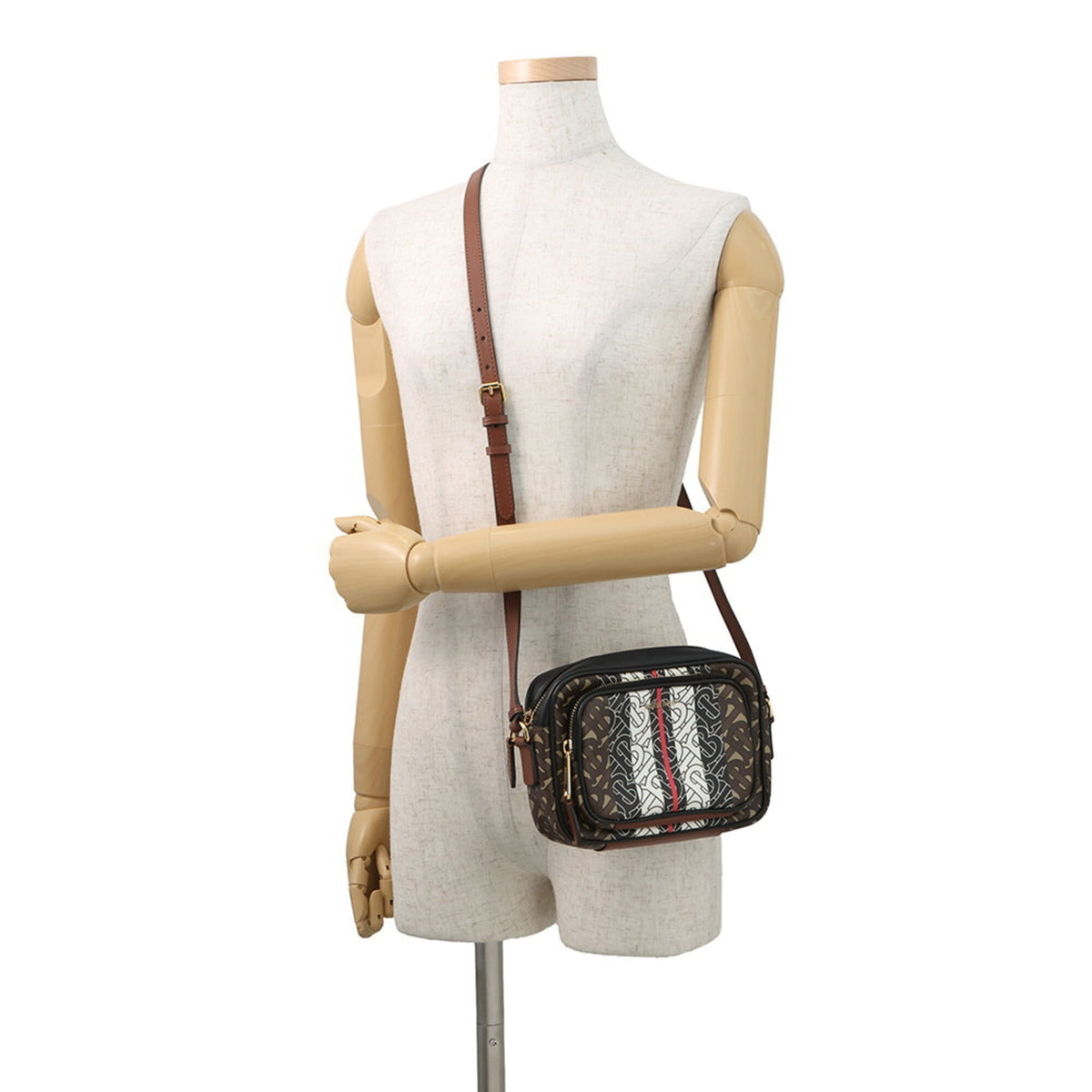 Burberry Black Brown White Leather Pvc Handbag Shoulder Bag (Pre-Owned)