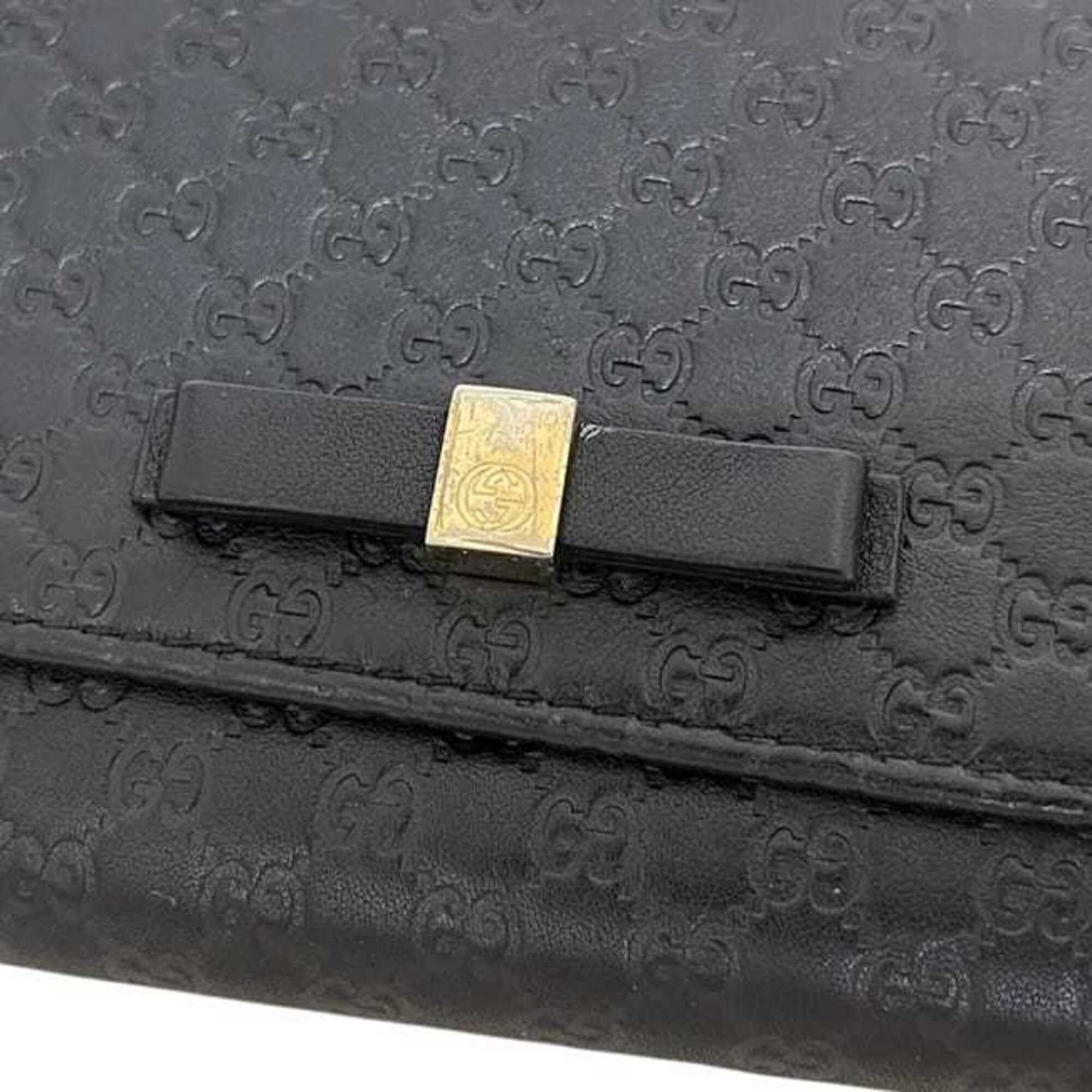 Gucci Black Leather Long Wallet (Bi-Fold) (Pre-Owned)