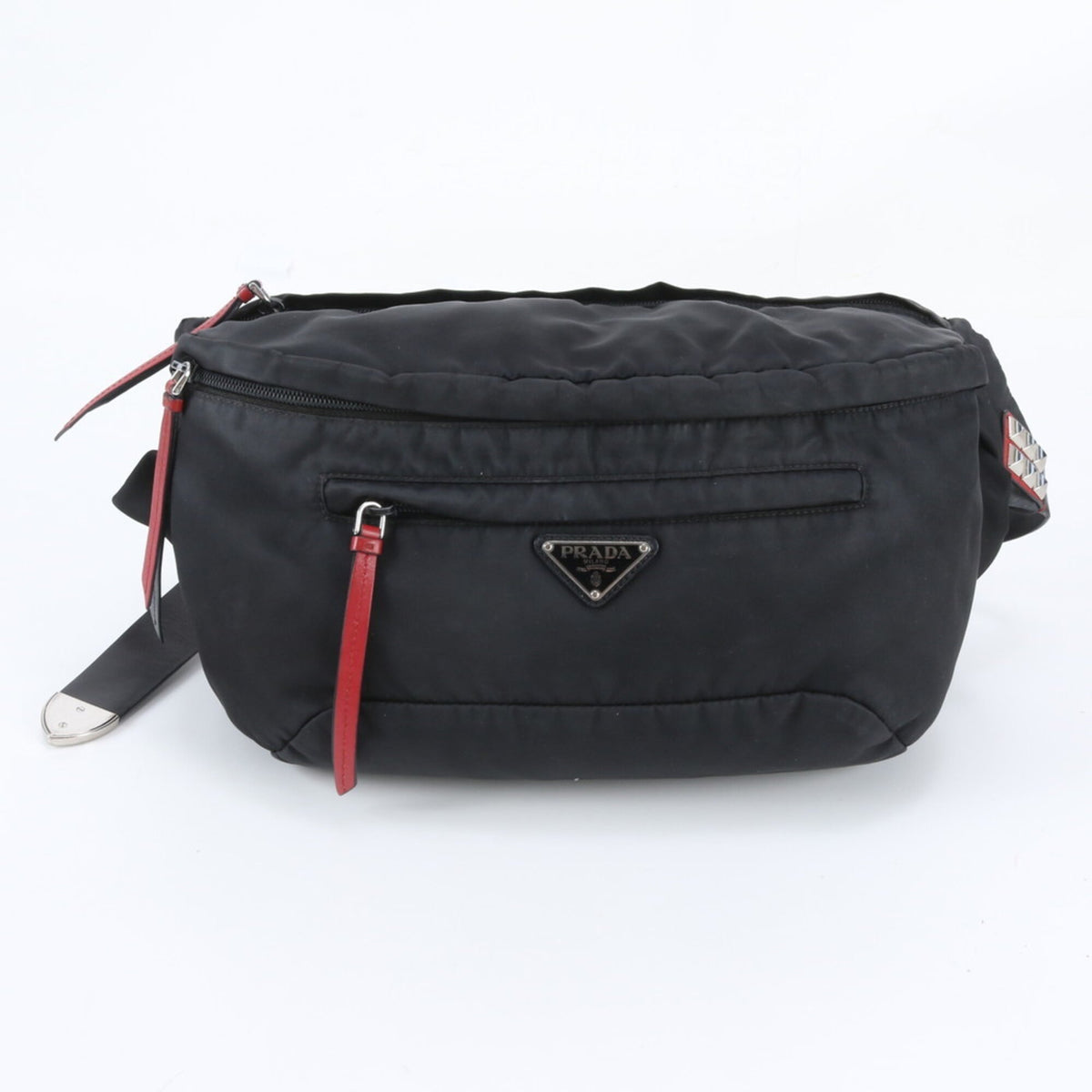 Prada Black Leather Nylon Sling Bag (Pre-Owned)