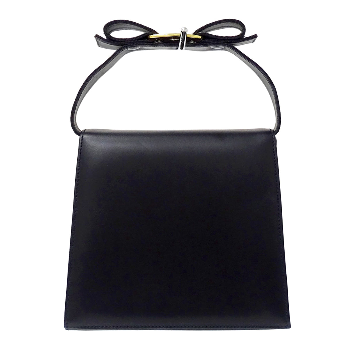 Salvatore Ferragamo Navy Leather Handbag Shoulder Bag (Pre-Owned)
