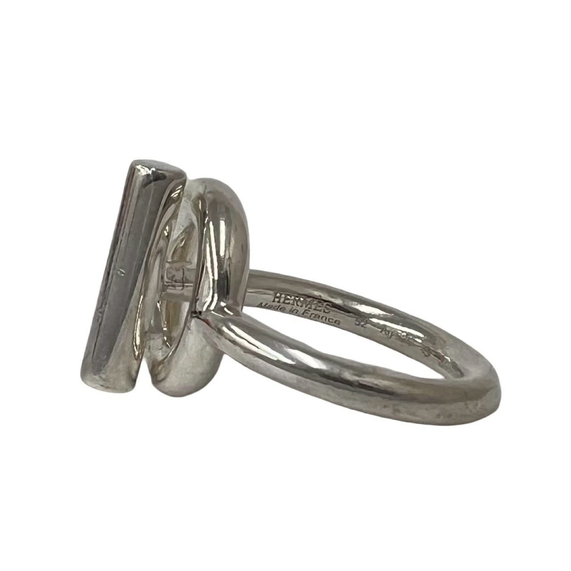 Hermes Silver Silver 925 Band Ring (Pre-Owned)