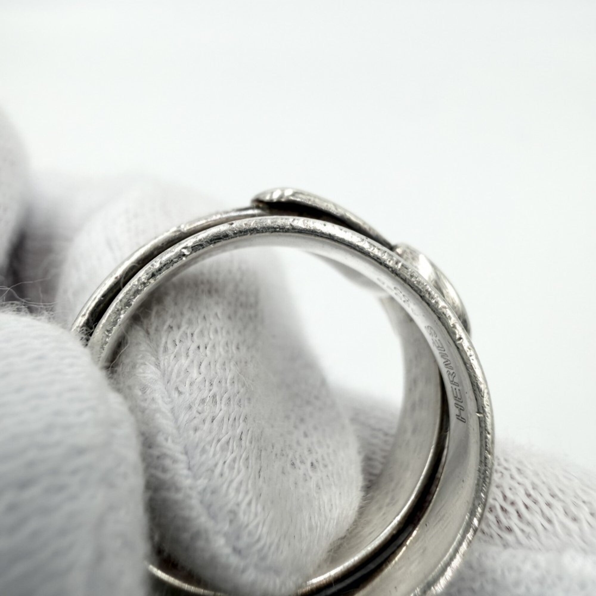 Hermes Silver 925 Band Ring (Pre-Owned)