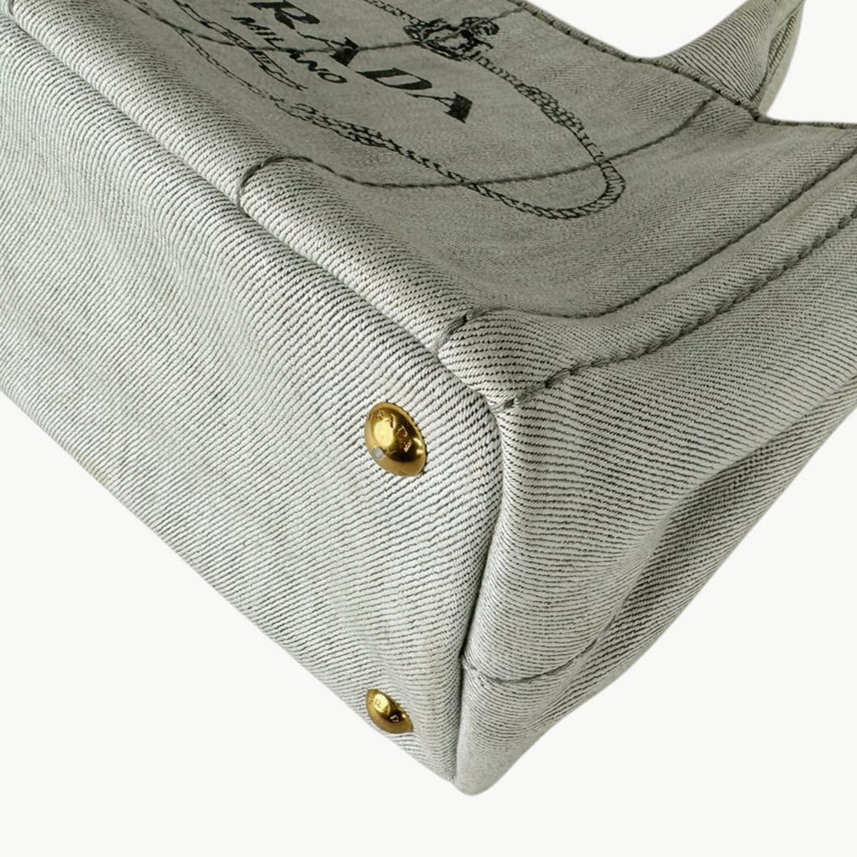 Prada Light Gray Canvas Handbag (Pre-Owned)