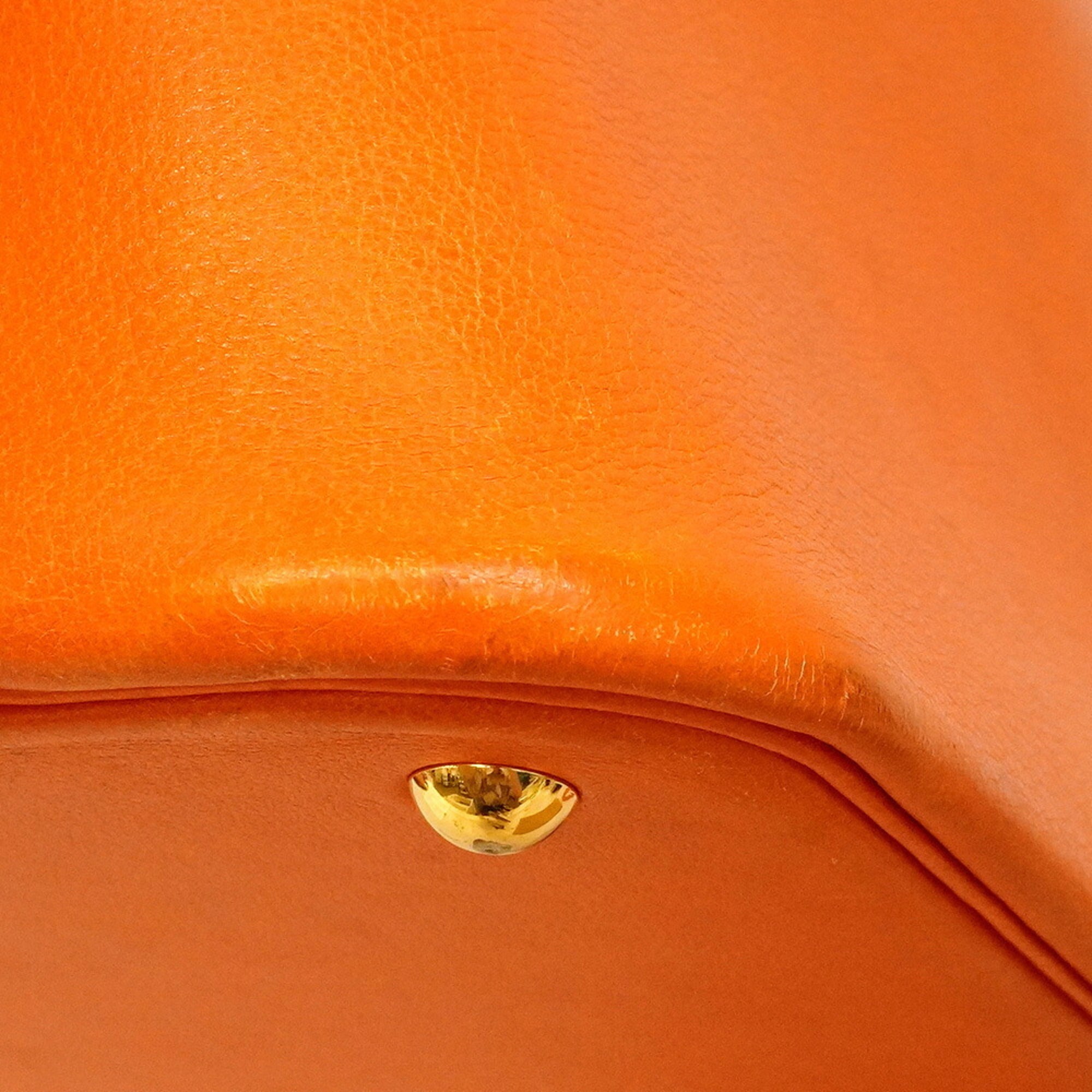 Hermes Orange Gulliver Leather Handbag (Pre-Owned)