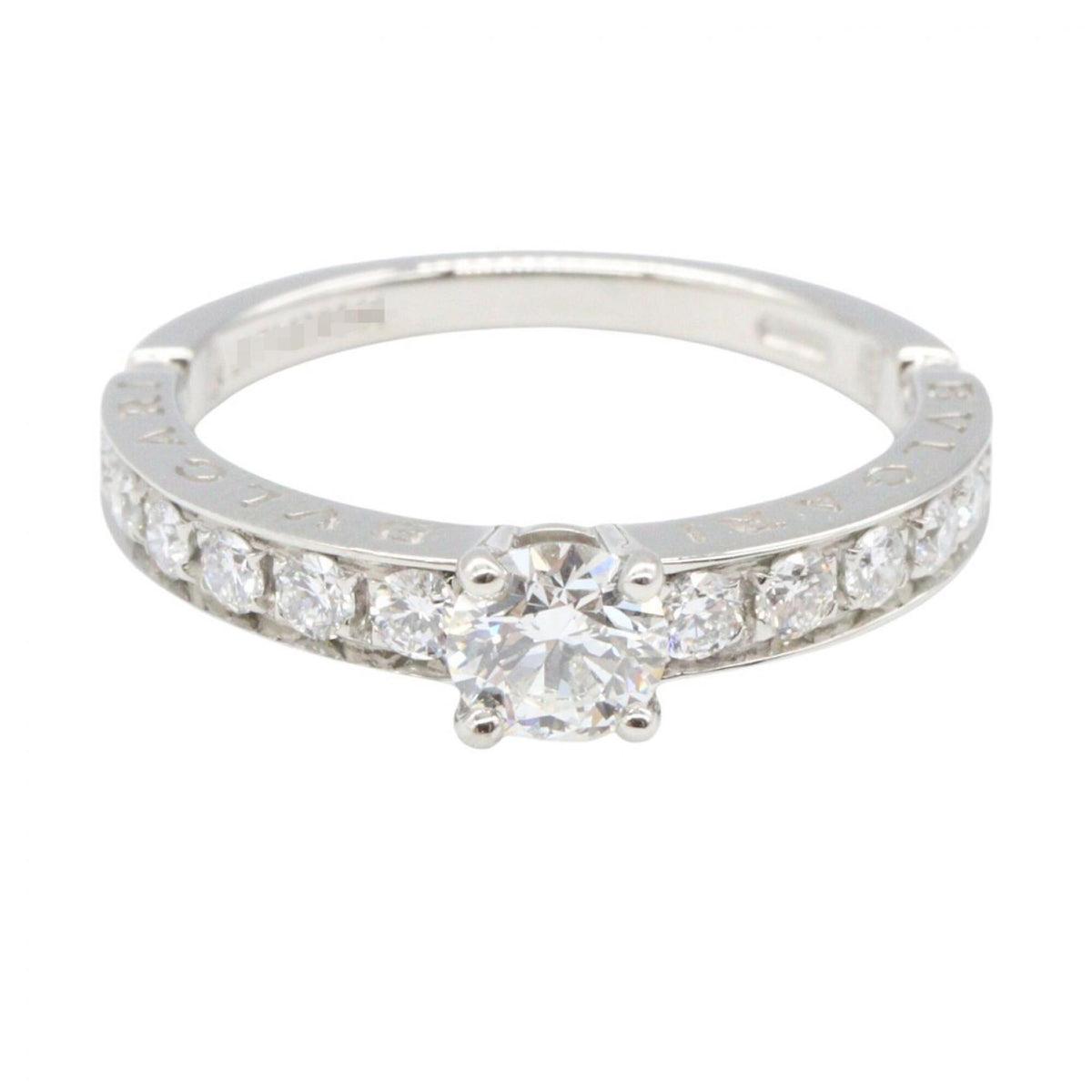 Bvlgari Silver Clear Platinum 950 Band Ring (Pre-Owned)