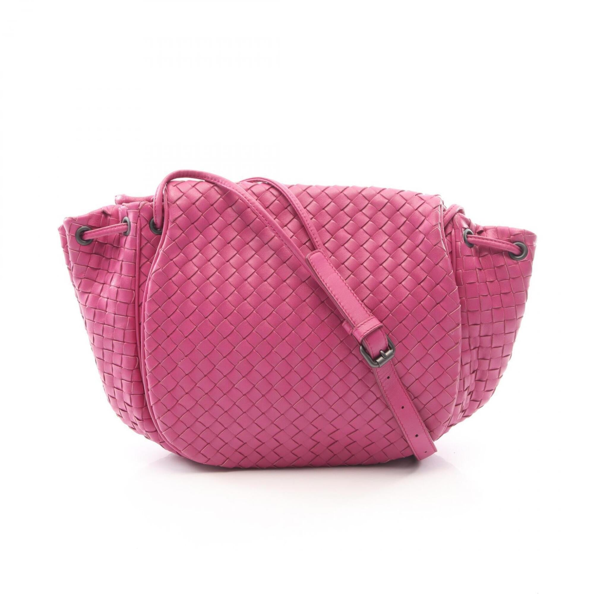 Bottega Veneta Pink Leather Handbag Shoulder Bag (Pre-Owned)