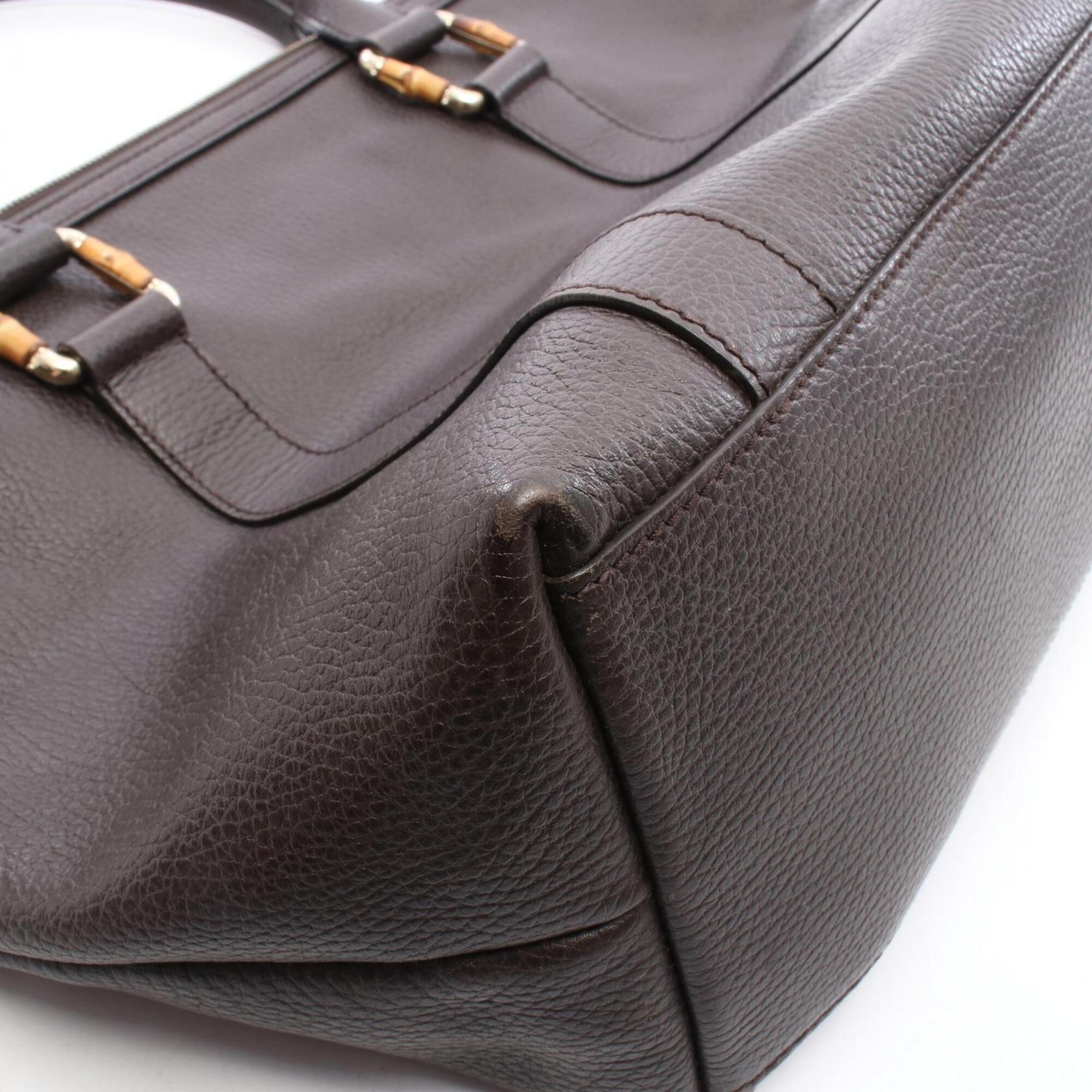 Gucci Brown Leather Handbag Tote Bag (Pre-Owned)