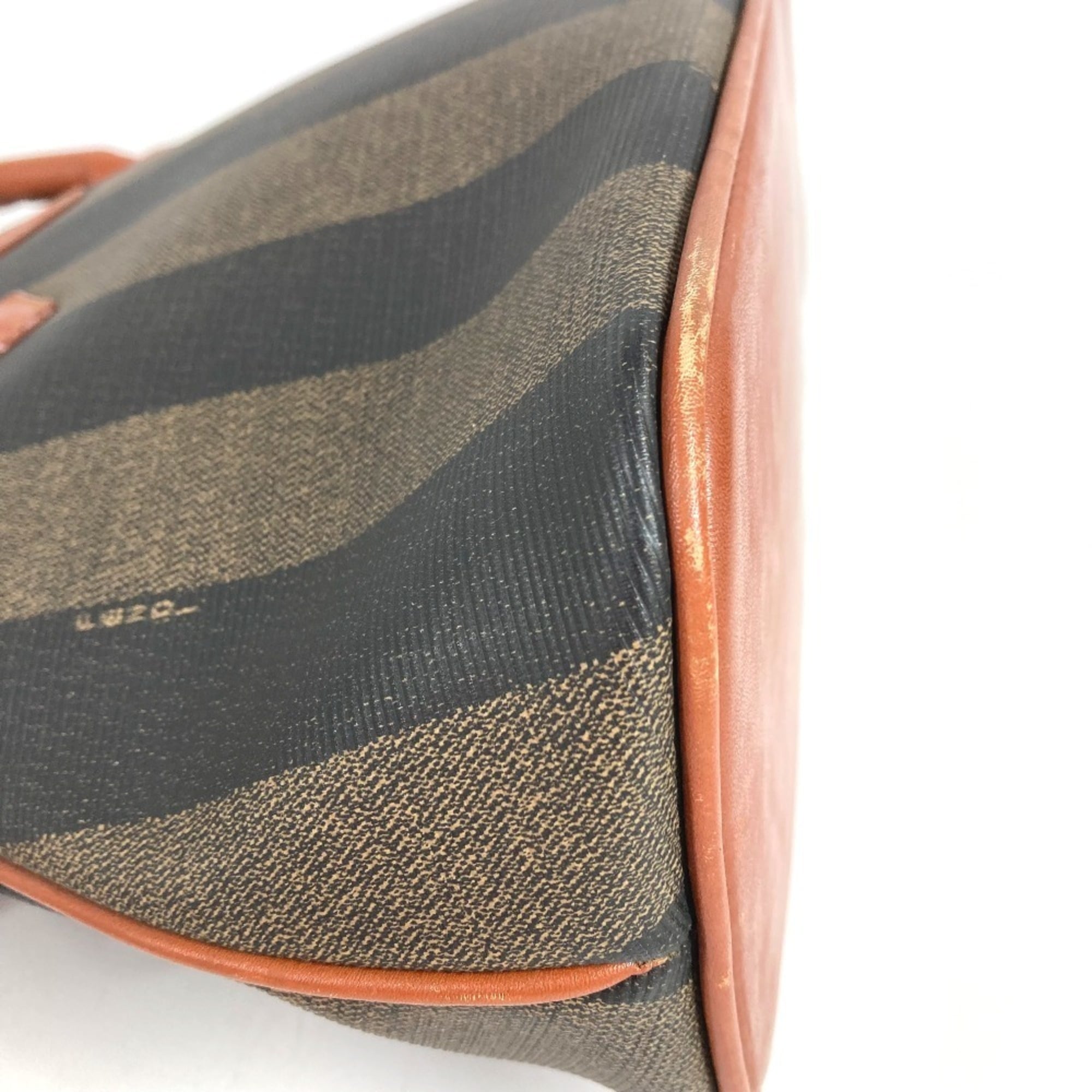 Fendi Brown Khaki Pvc Leather Handbag Tote Bag (Pre-Owned)