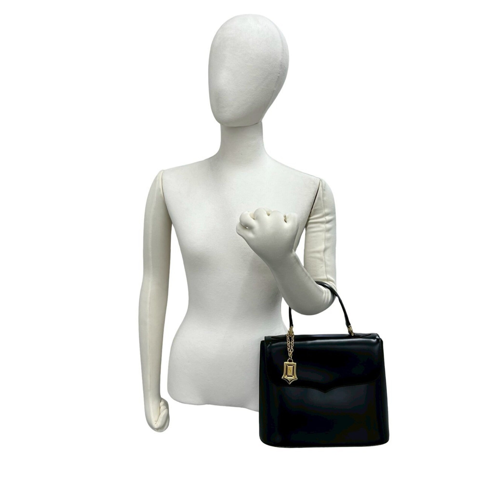 Yves Saint Laurent Black Leather Handbag Tote Bag (Pre-Owned)