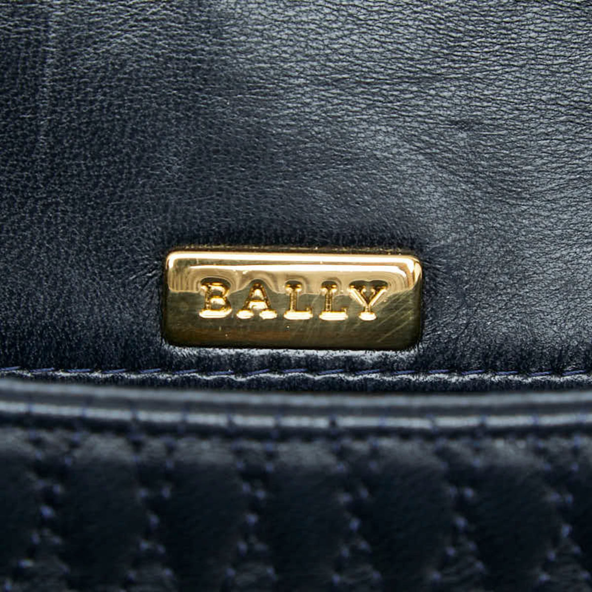 Bally Navy Leather Shoulder Bag (Pre-Owned)