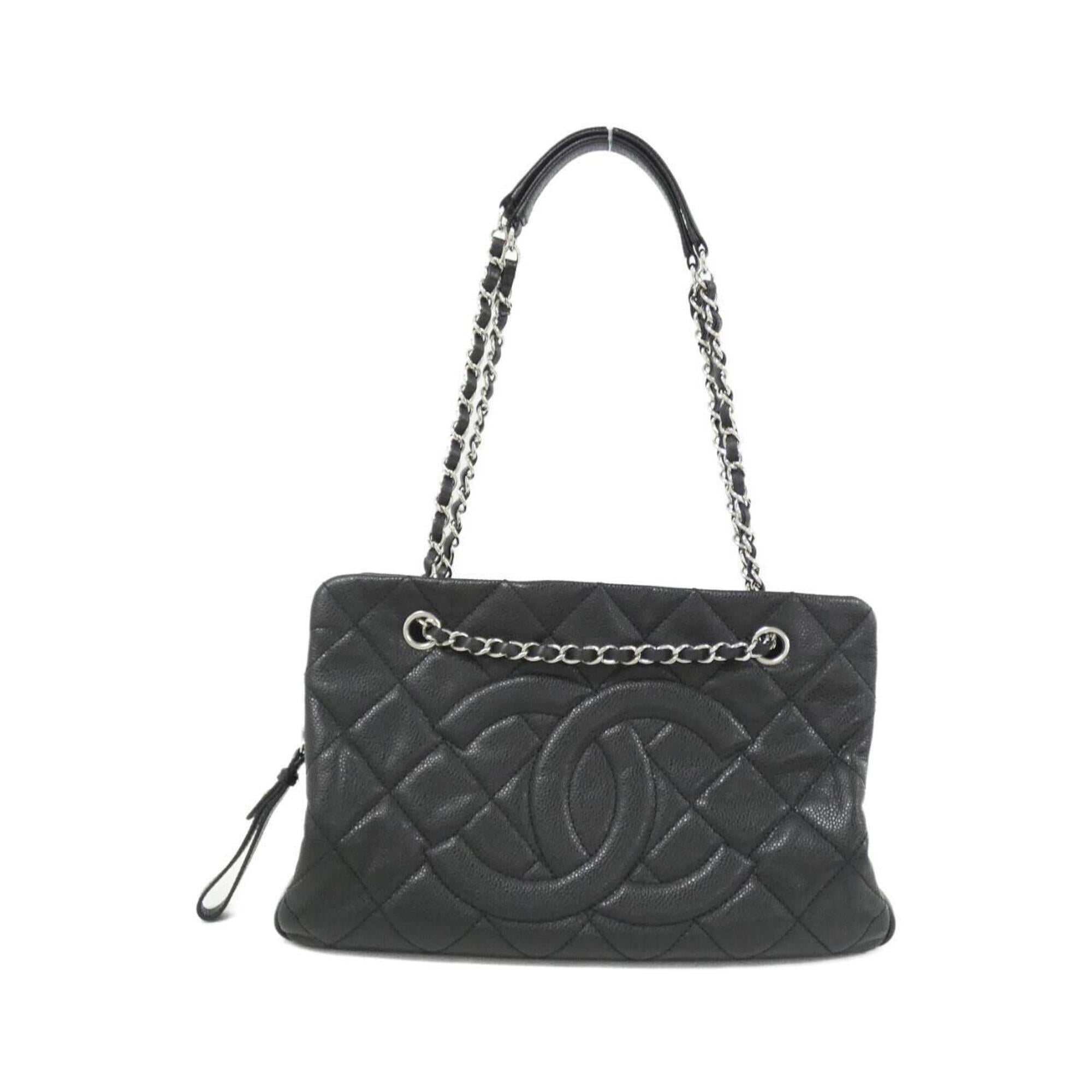 Chanel Black Grained Calfskin Shoulder Bag (Pre-Owned)