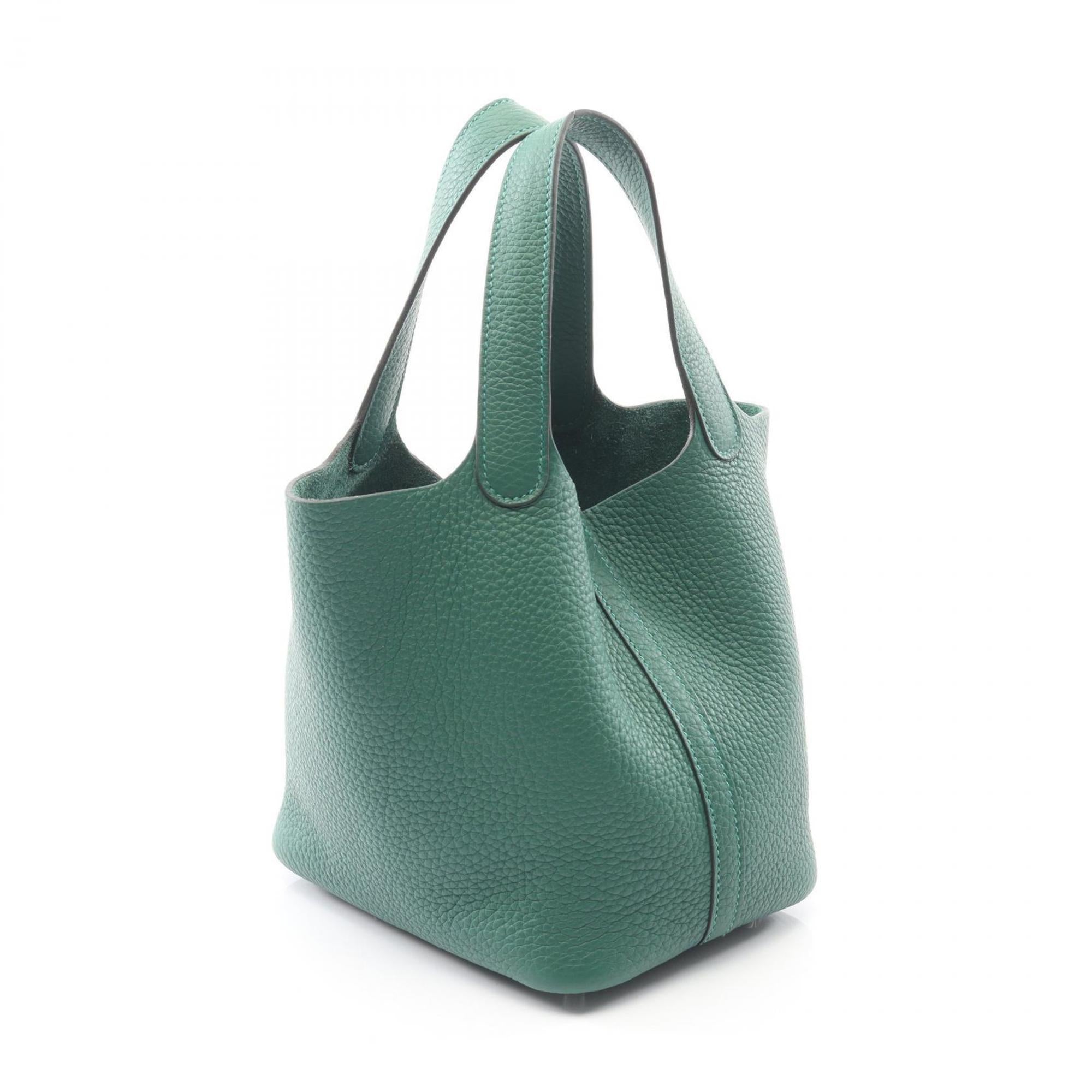 Hermes Green Taurillon Clemence Leather Leather Handbag (Pre-Owned)