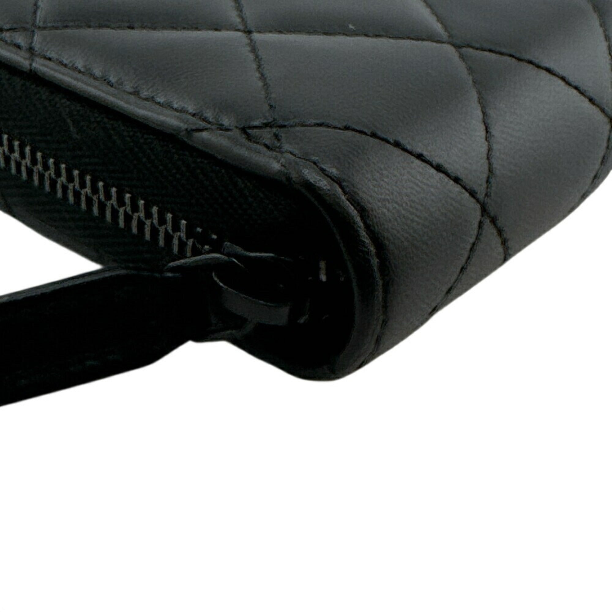 Chanel Black Leather Coin Purse/Coin Case (Pre-Owned)