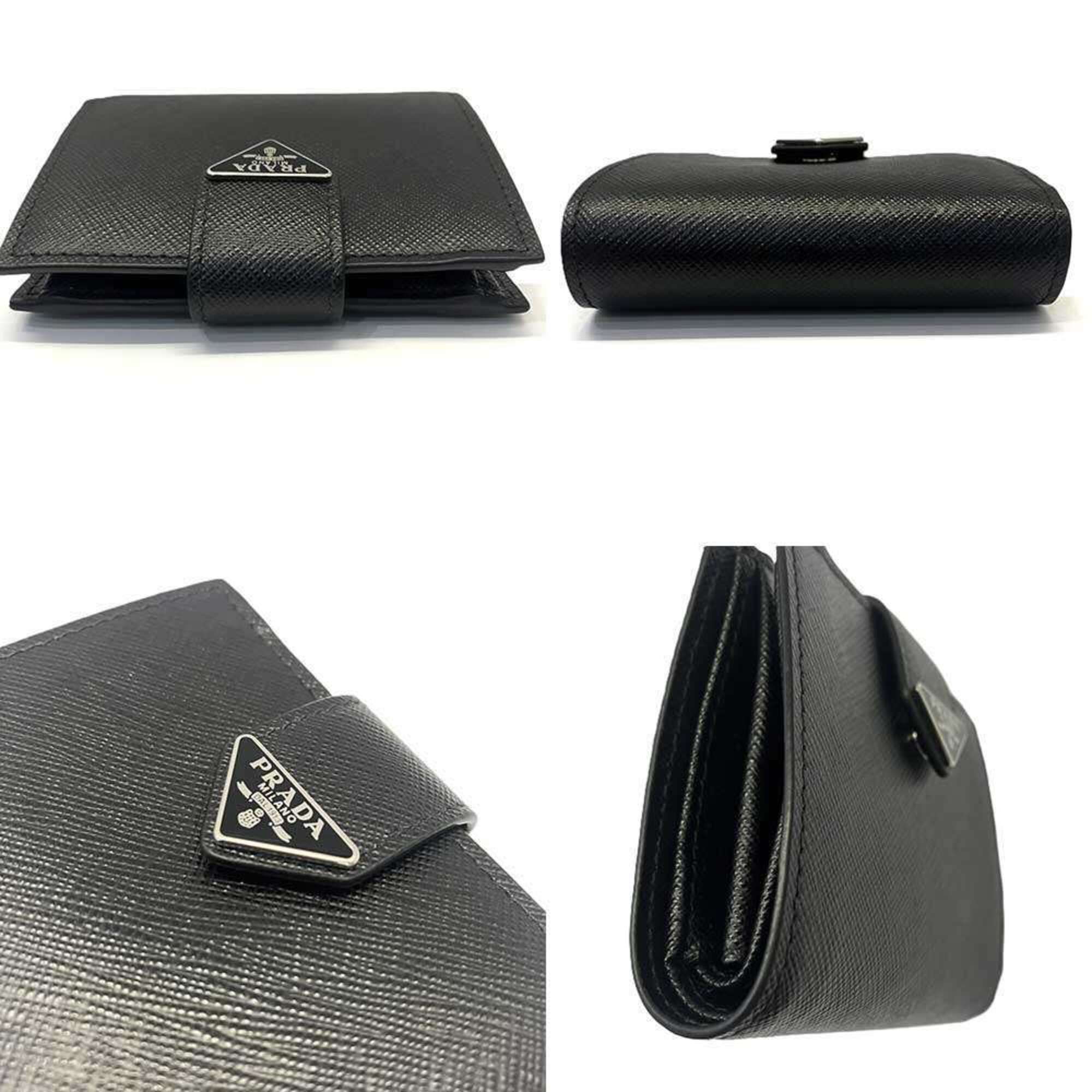 Prada Saffiano Black Leather Wallet (Bi-Fold) (Pre-Owned)
