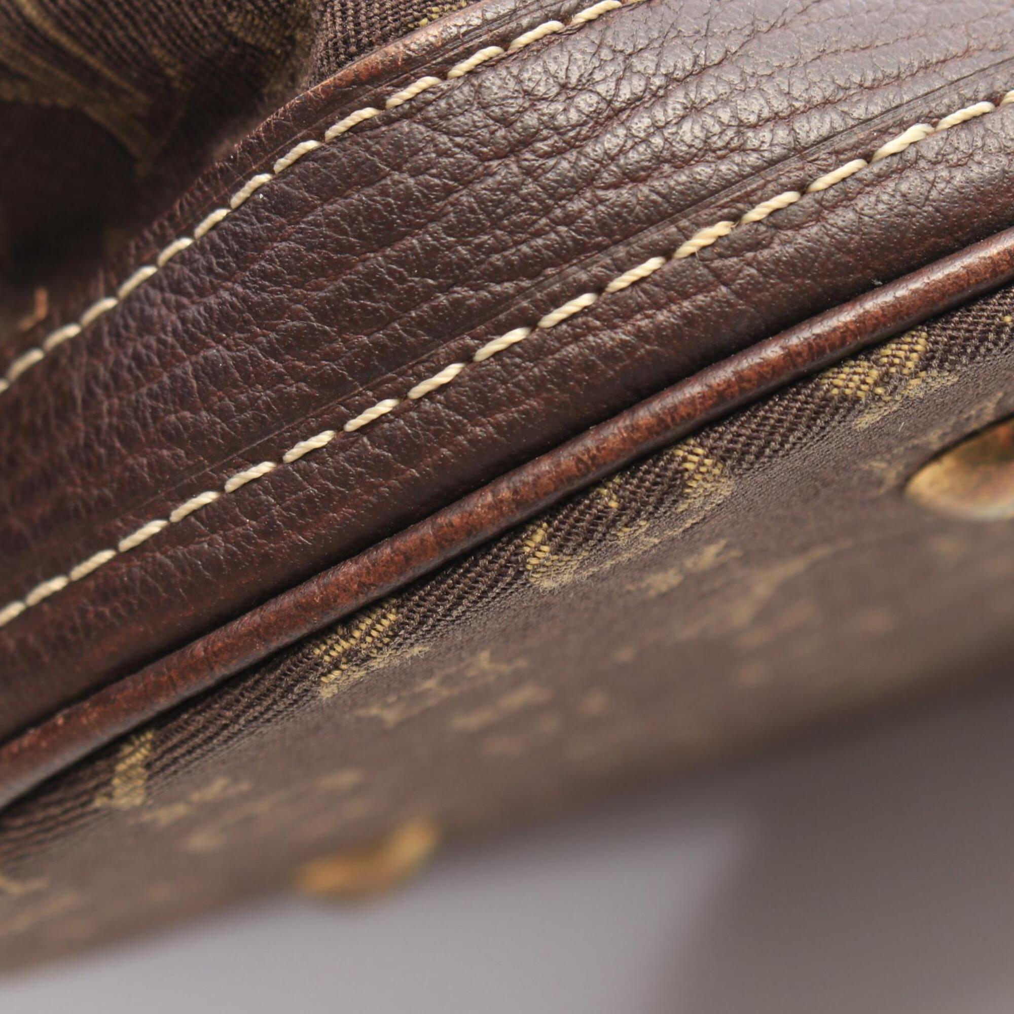 Louis Vuitton Brown Ebene Monogram Mini Lin Canvas Leather Handbag Tote Bag (Pre-Owned)
