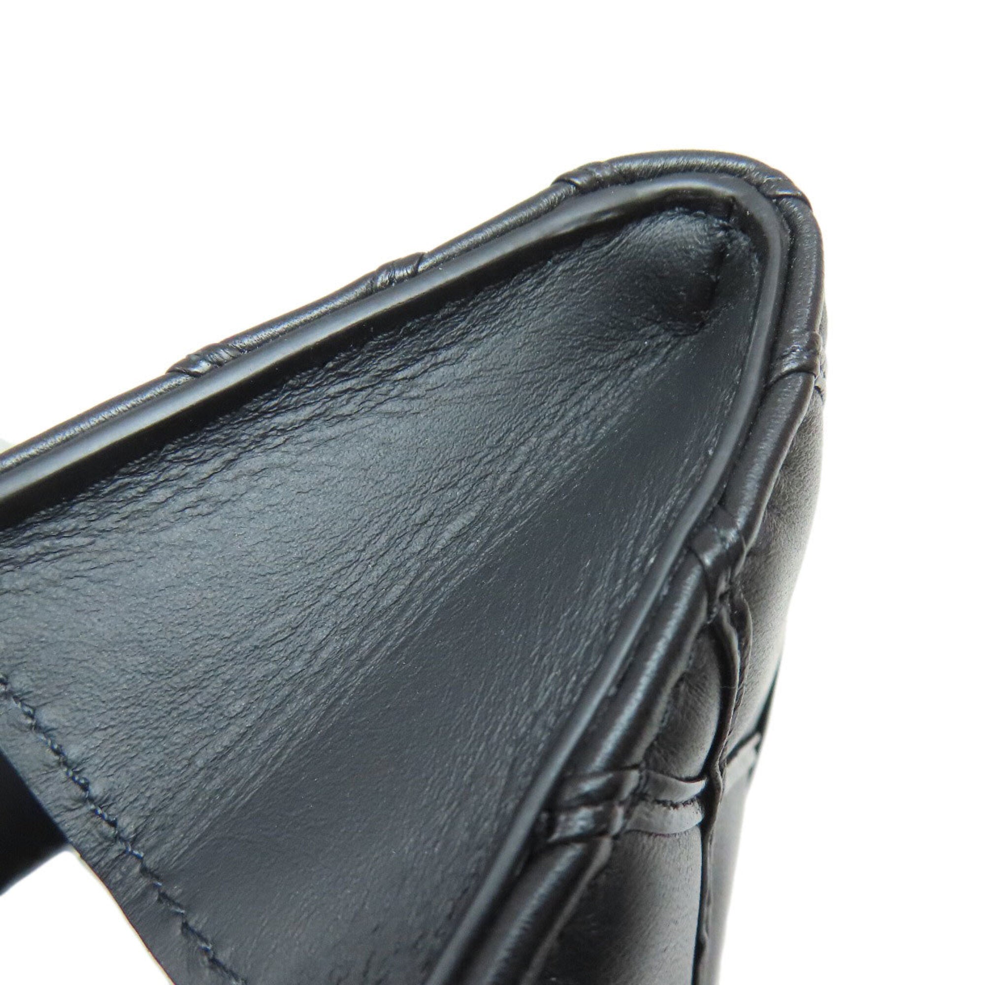 Louis Vuitton Malletage Noir Leather Wallet (Bi-Fold) (Pre-Owned)