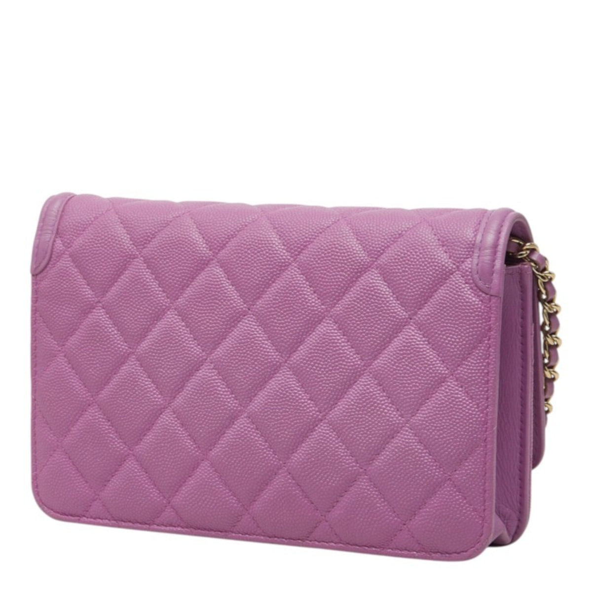 Chanel Purple Grained Calfskin Pochette Shoulder Bag (Pre-Owned)