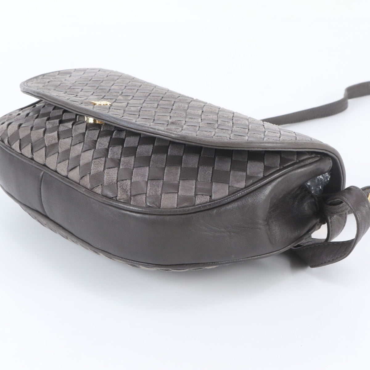 Bally Gray Leather Crossbody Bag Shoulder Bag (Pre-Owned)