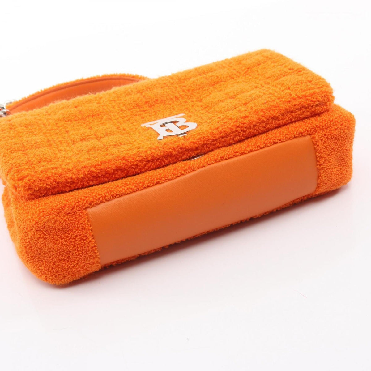 Burberry Orange Pile Fabric Handbag Shoulder Bag (Pre-Owned)