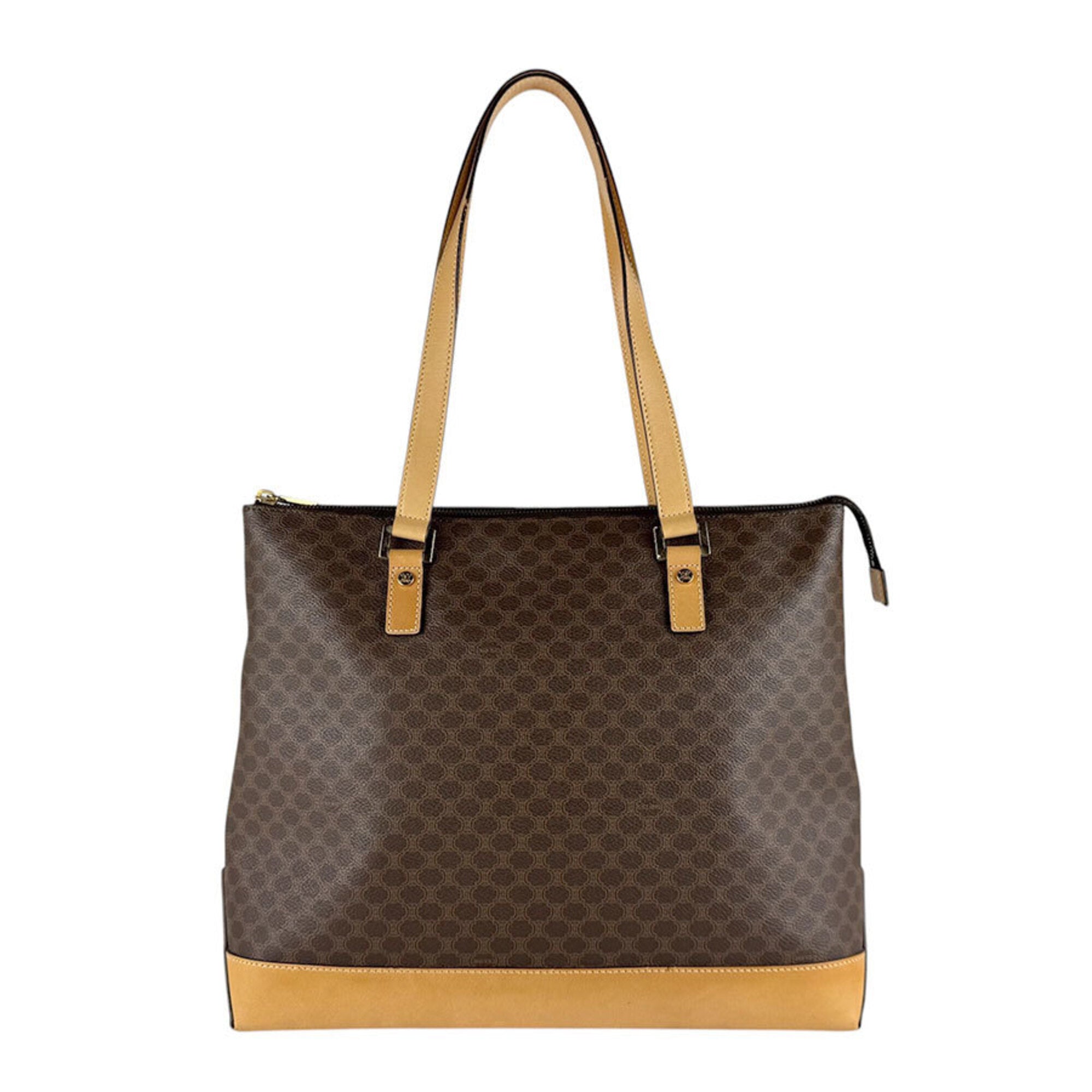 Celine Brown Coated Canvas Shoulder Bag (Pre-Owned)