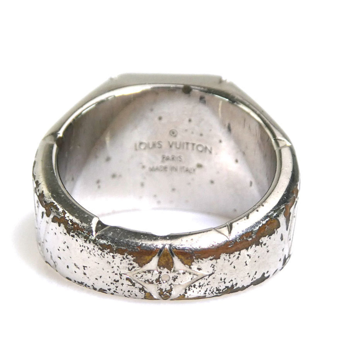 Louis Vuitton Silver Metal Band Ring (Pre-Owned)