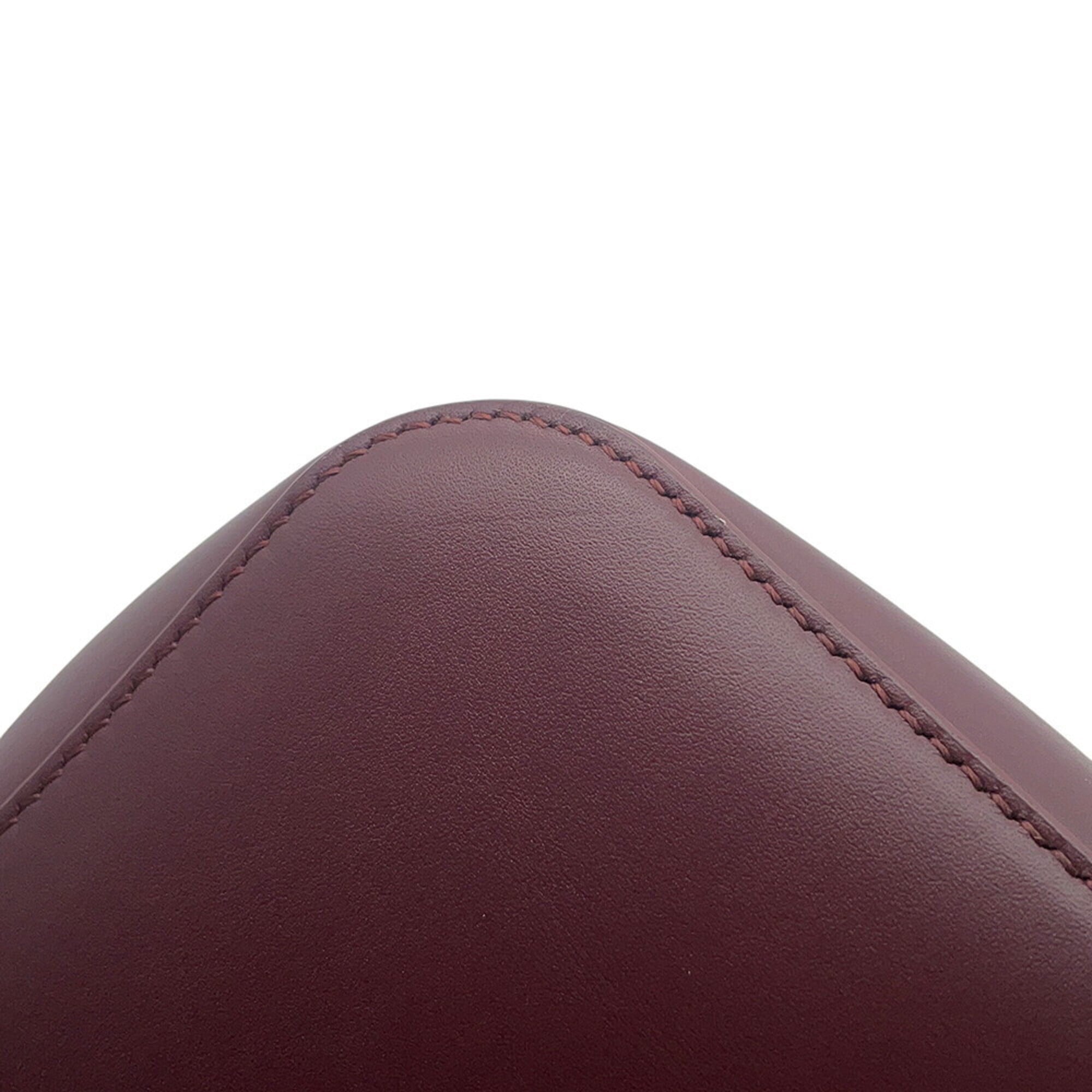 Loewe Bordeaux Leather Handbag Shoulder Bag (Pre-Owned)