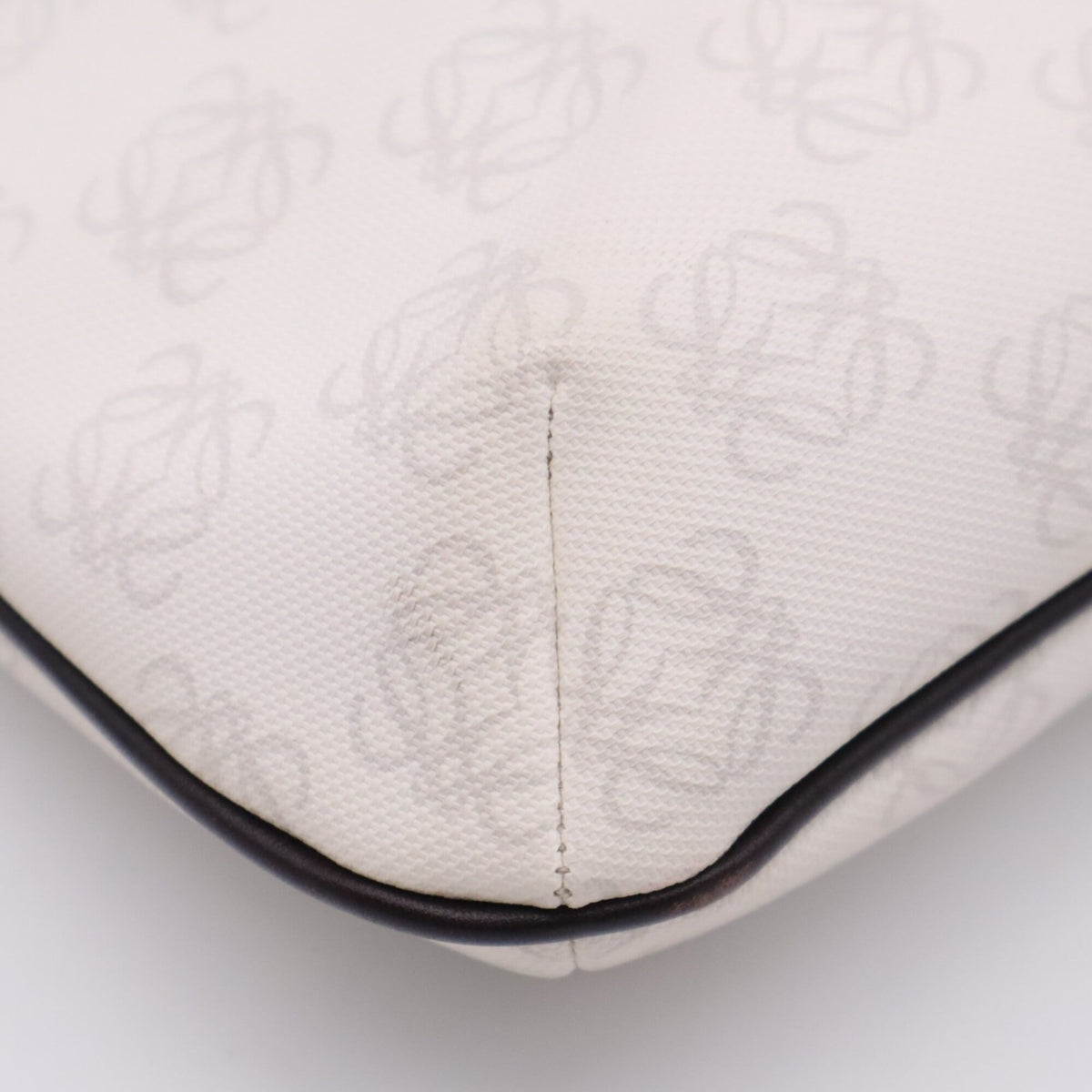 Loewe Brown Gray White Canvas Pouch Shoulder Bag (Pre-Owned)