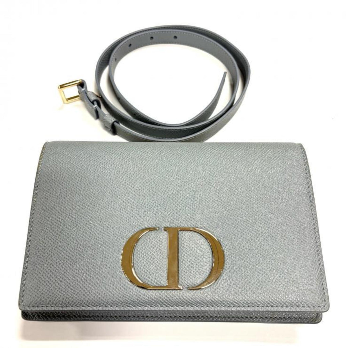Christian Dior Gray Leather Shoulder Bag (Pre-Owned)